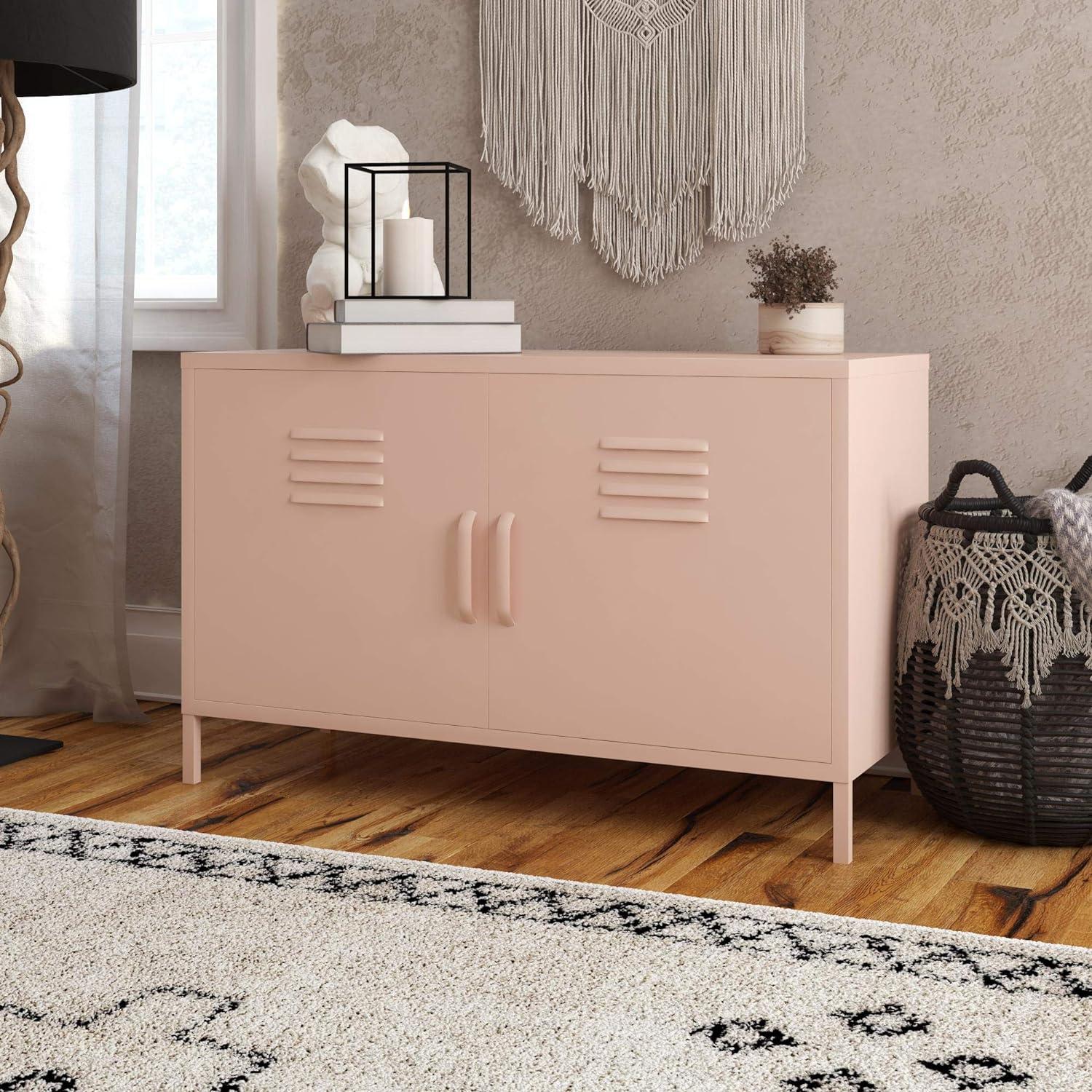 Shadwick Pink 44" Metal Locker Style Storage Cabinet