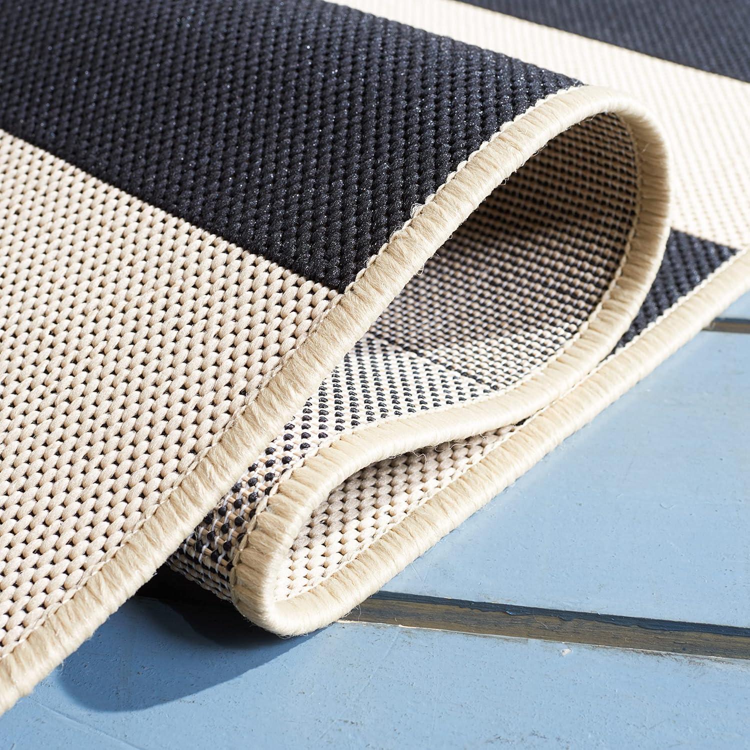 Courtyard CY6812 Power Loomed Indoor/Outdoor Area Rug - Beige/Blue - 4'x5'7" - Safavieh.