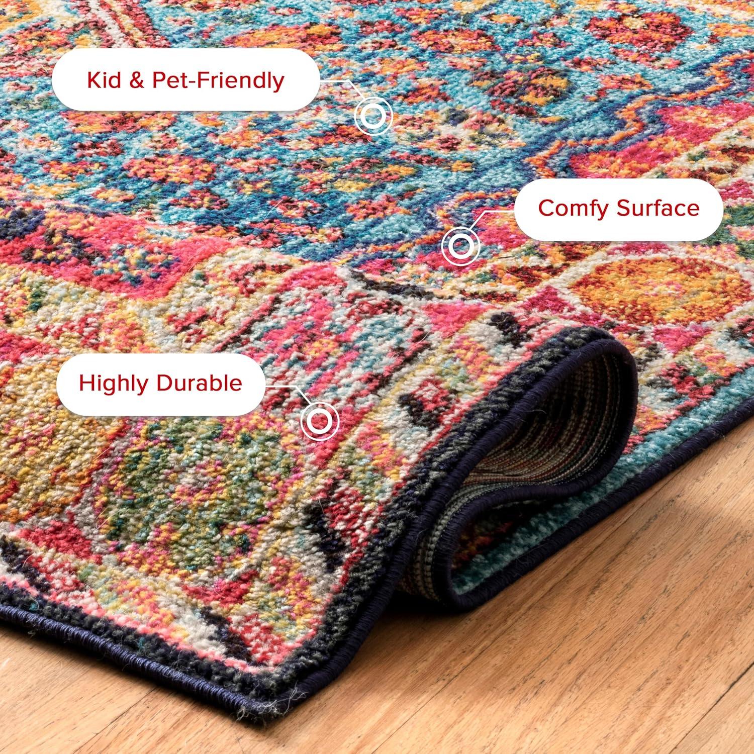 4'x6' Vintage Erline Area Rug Black - nuLOOM: Medallion Pattern, Low Pile, Polypropylene, Indoor Use, Rectangle Shape
