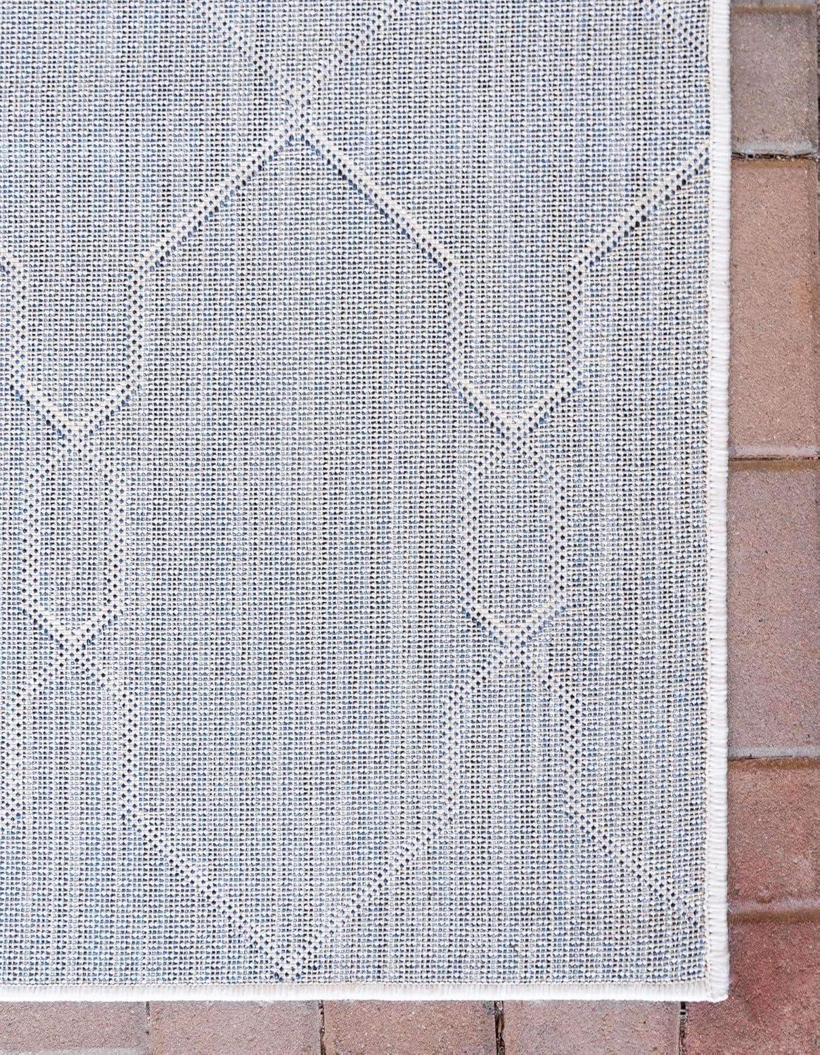 Unique Loom 5' 1 x 8' 0 Rectangle Indoor/Outdoor Trellis Ivory Area Rug