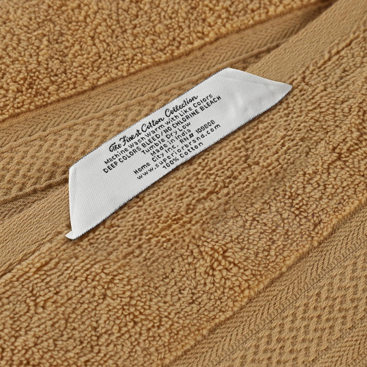 Superior Chevron Zero Twist Cotton 8-Piece Towel Set, Gold