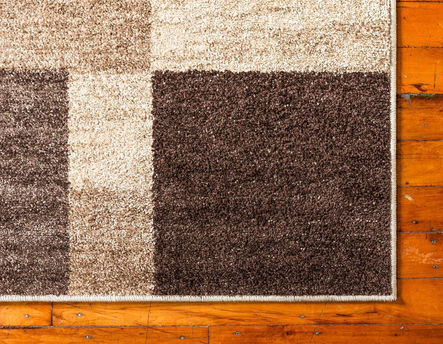 Unique Loom Autumn Collection Area Rug - Providence (9'  x 12' Rectangle Light Brown/Brown)