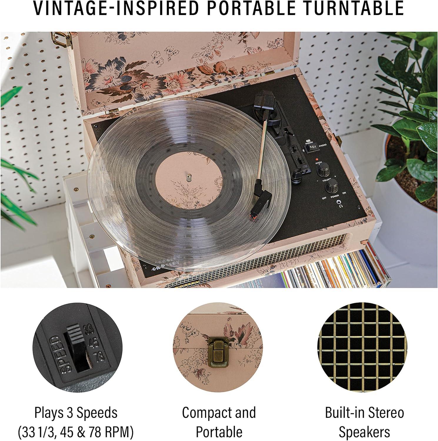 Crosley Floral Voyager Bluetooth Record Player