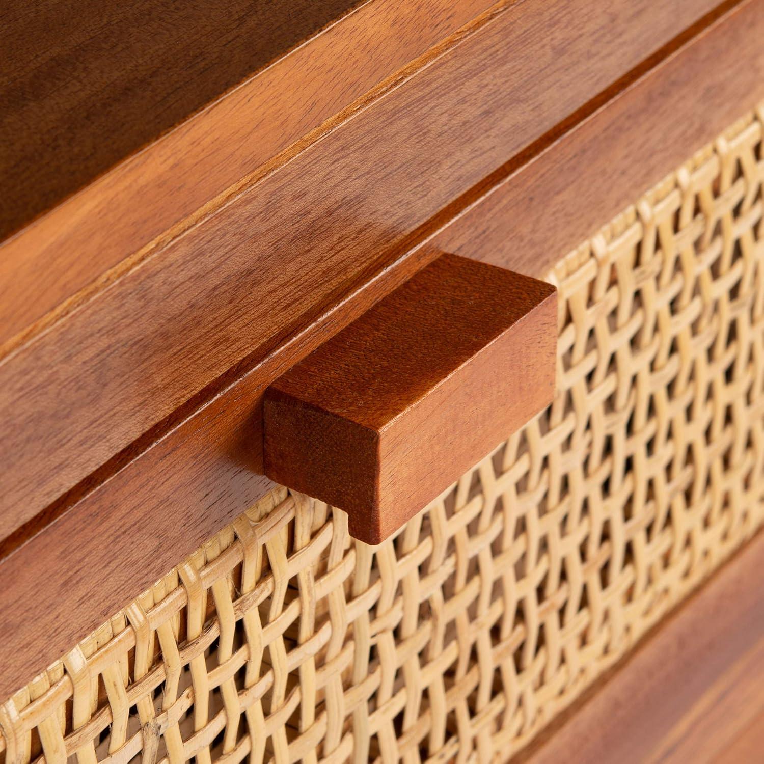 Dave 1 Drawer 1 Door Nightstand - Natural - Safavieh.
