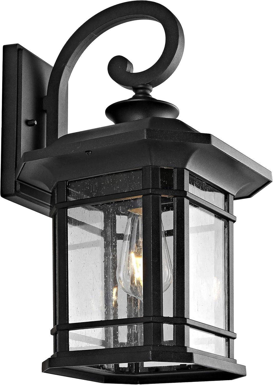 SAFAVIEH Cendra LED Black Aluminium Outdoor Wall Sconce with Clear Glass Shade