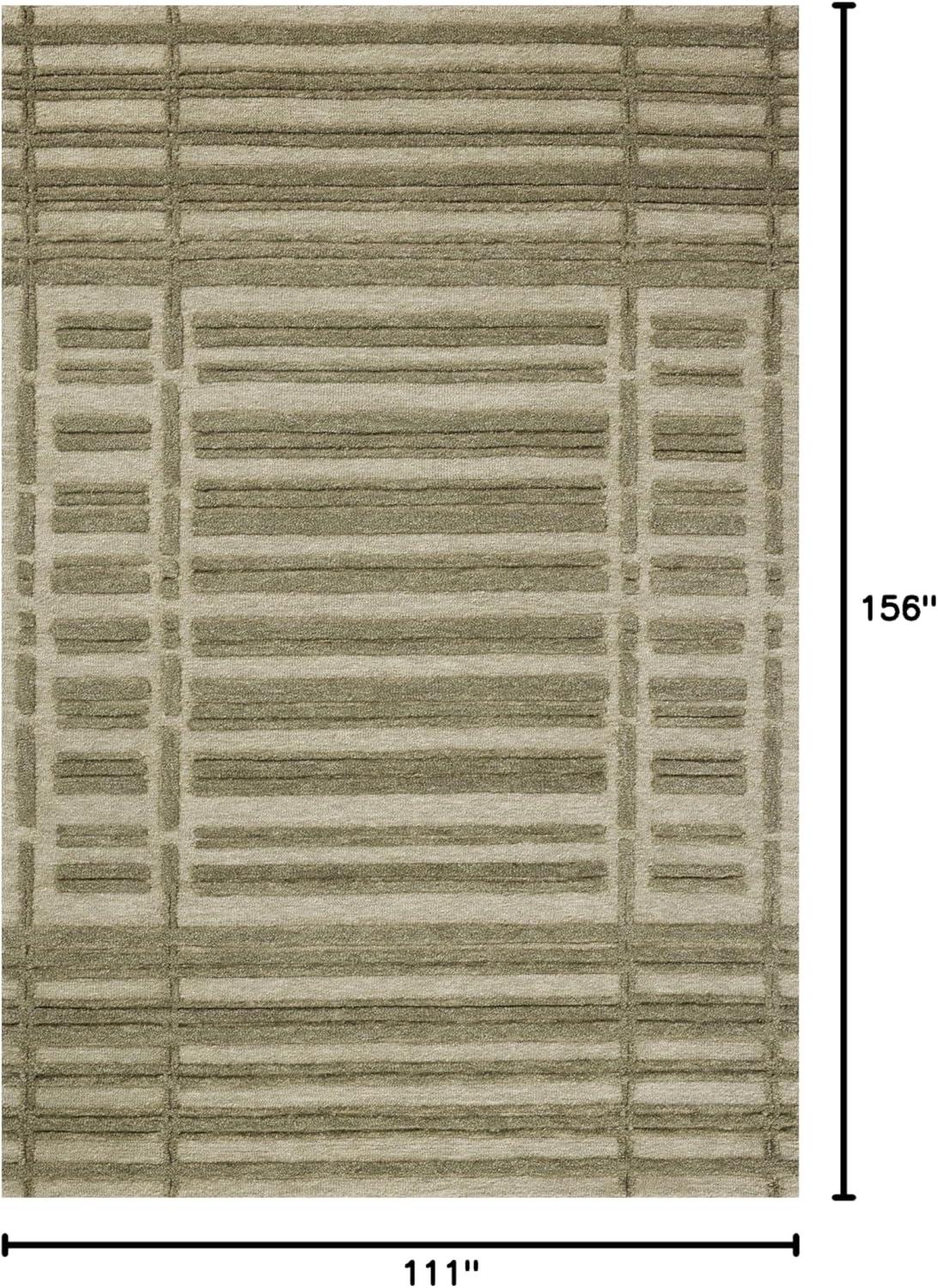 Bradley II Hand-Tufted Wool Rug by Chris Loves Julia x Loloi - Sage and Olive / 9'3" x 13'