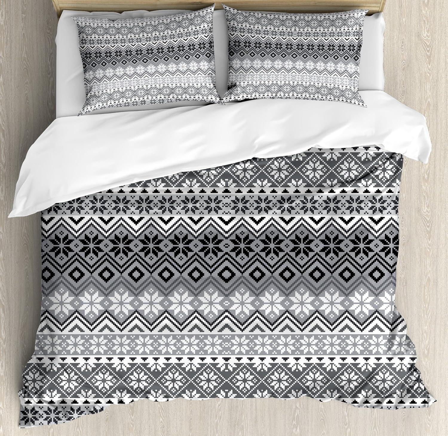 Ambesonne Rustic Geometric Shapes Duvet Cover Set
