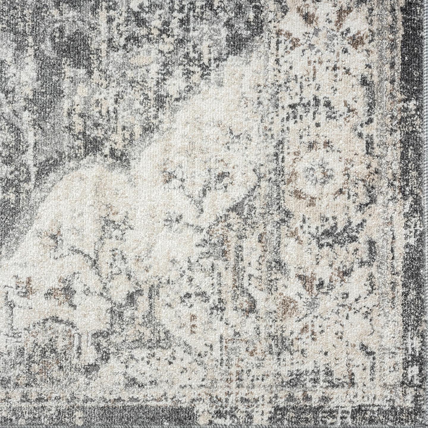 Gray 9' x 12' Synthetic Oriental Area Rug