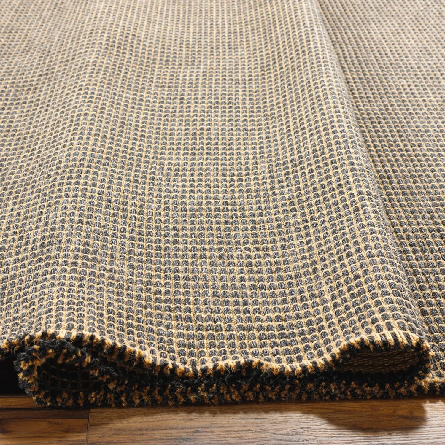 Kimi II Jute Rug by Becki Owens x Surya - Black and Natural / 3'11" x 5'7"