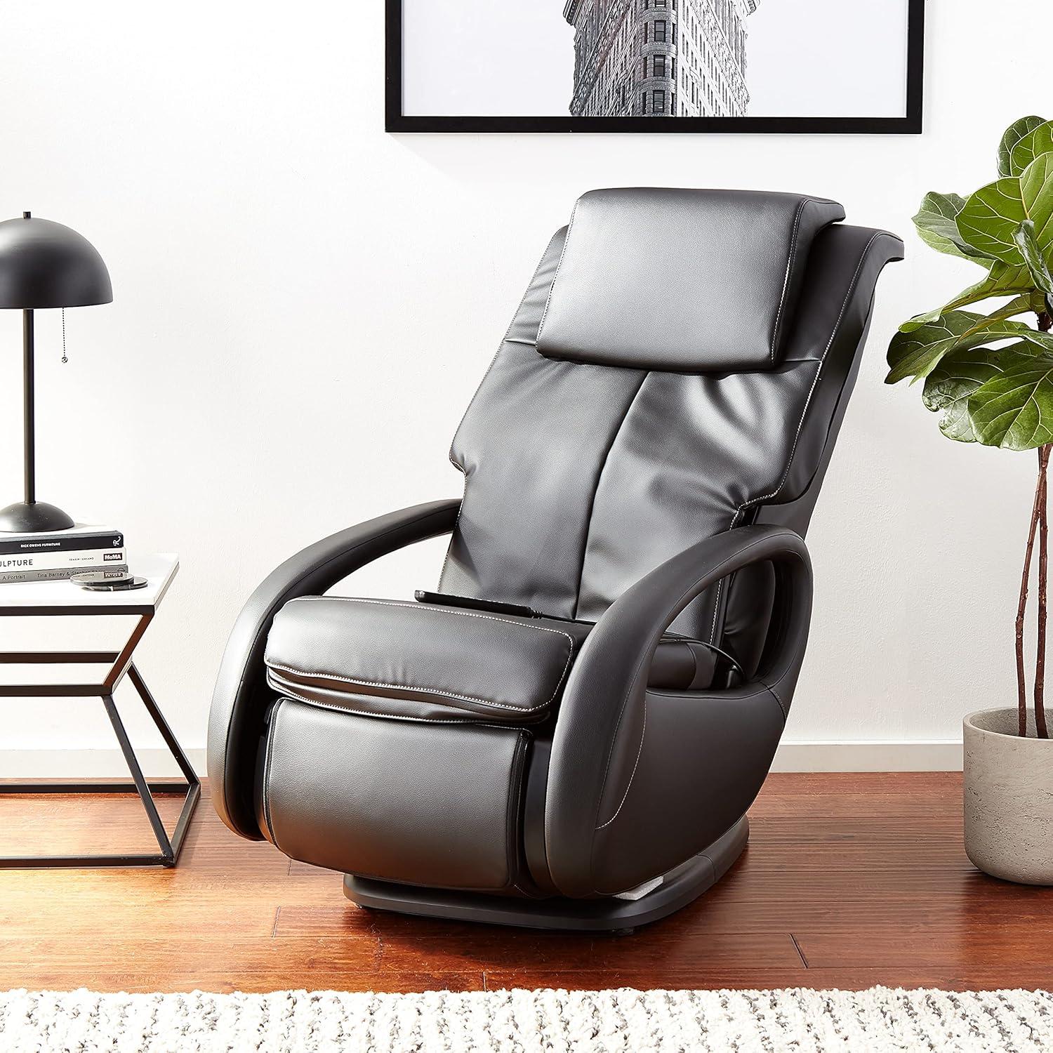 Black Faux Leather Swivel Massage Recliner Chair