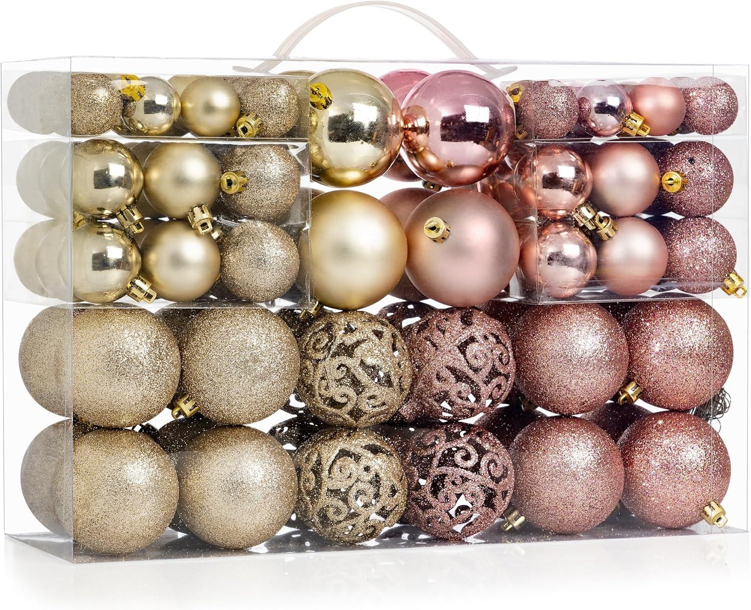 R N' Ds Shatterproof Christmas Ornament Balls - Assorted Golds - 100 Pack