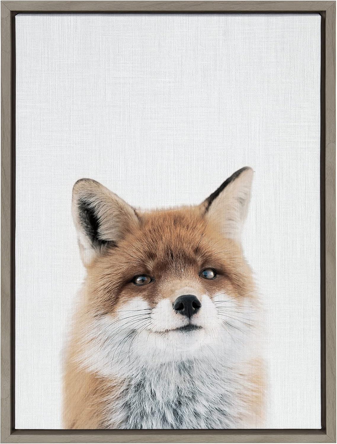 18" x 24" Sylvie Fox Color Framed Canvas by Simon Te of Tai Prints - Kate & Laurel All Things Decor