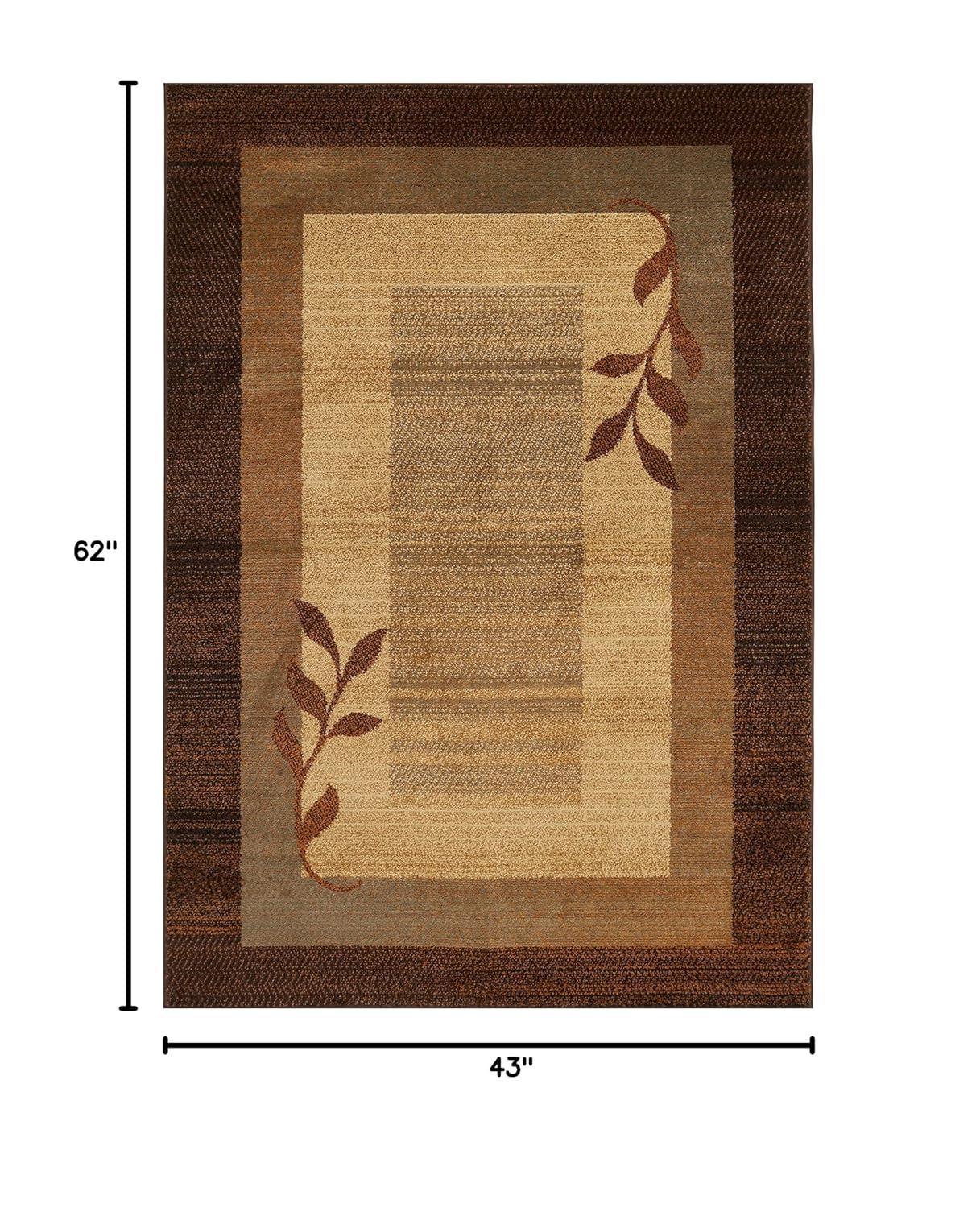 Home Dynamix Royalty Clover Contemporary Geometric Border Area Rug, Brown/Blue, 43"x62"