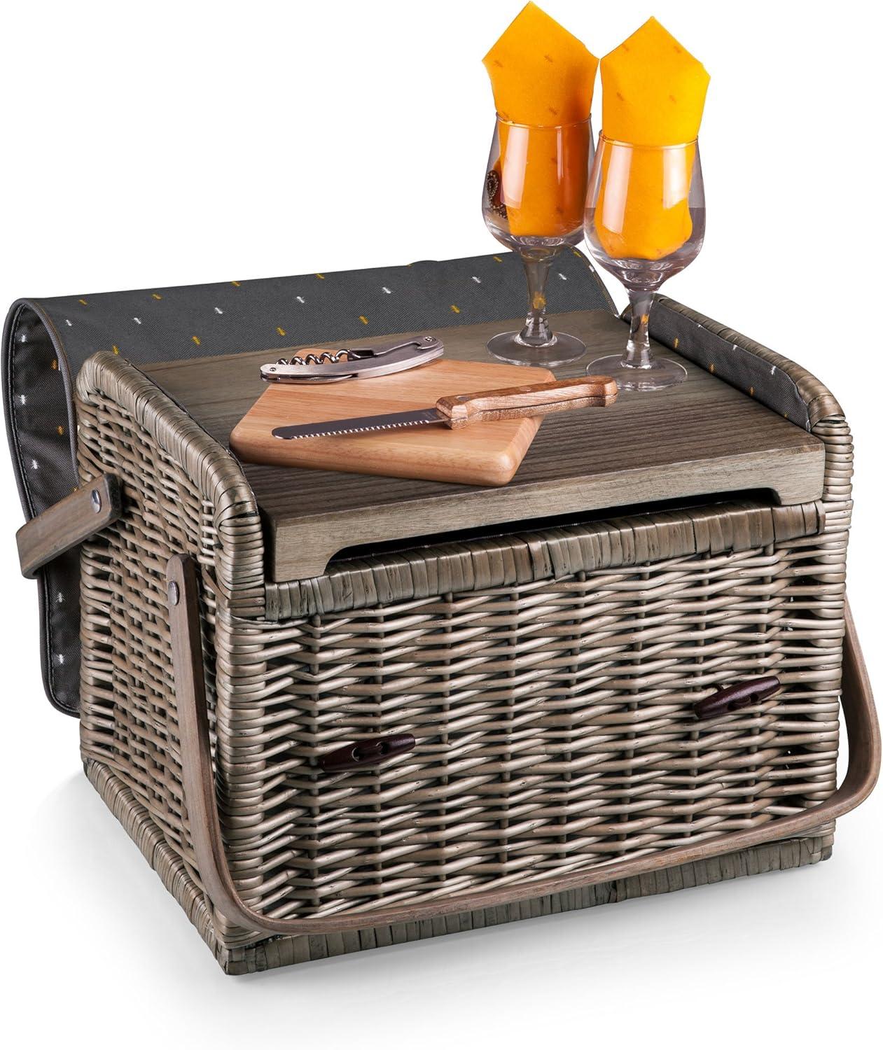 Picnic Time Kabrio Wine & Cheese Picnic Basket with Picnic Set 2