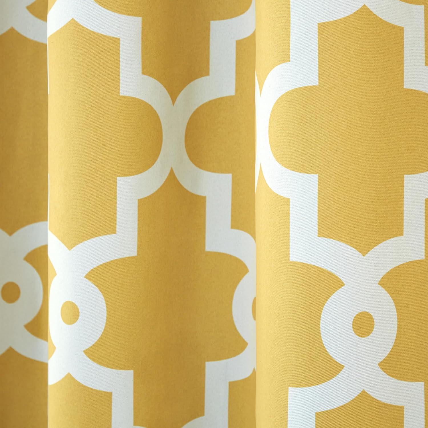 Exclusive Home Ironwork Sateen Woven Room Darkening Blackout Grommet Top Curtain Panel Pair, 52"x84", Sundress Yellow