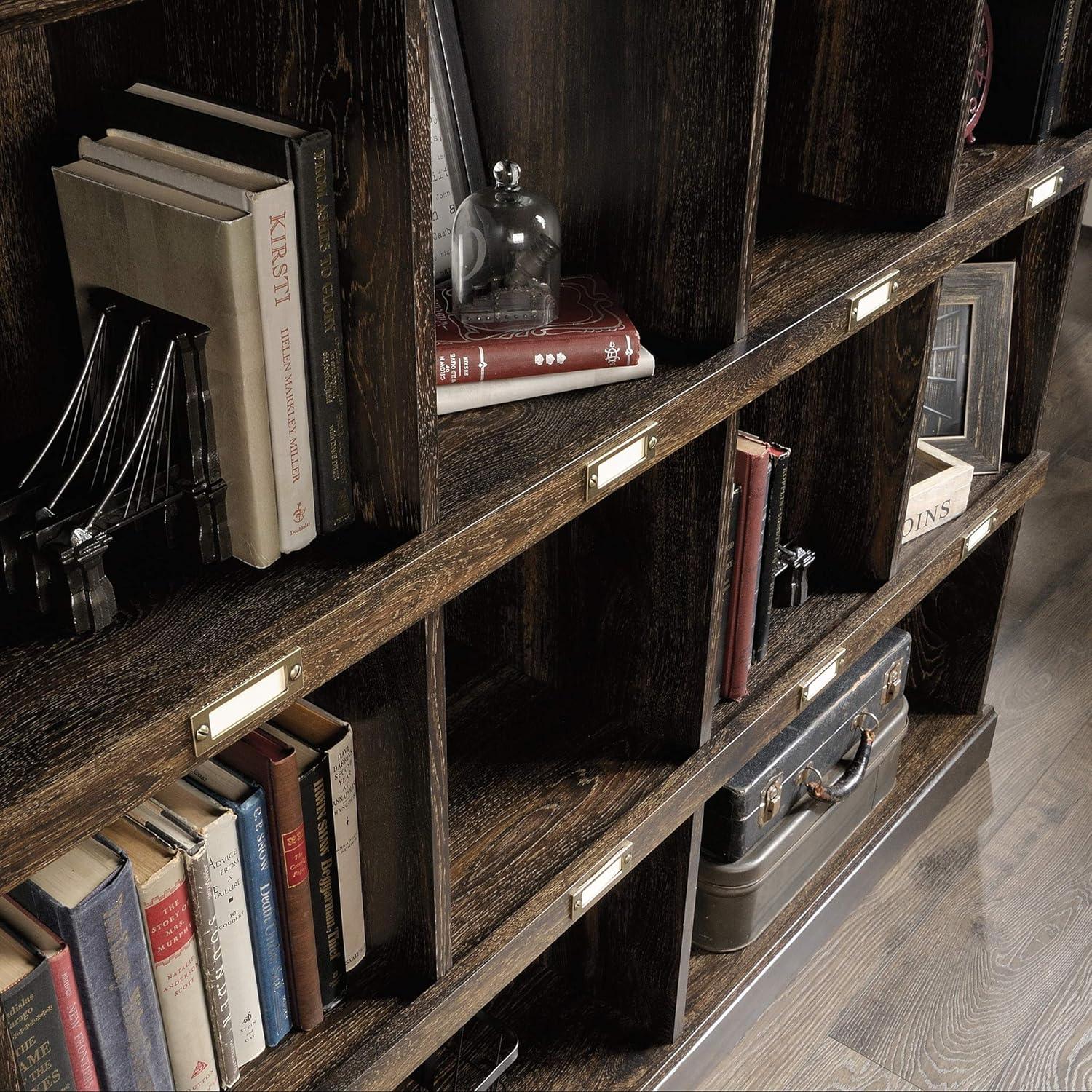 Sauder Barrister Lane 10-Cube Bookcase, Iron Oak Finish