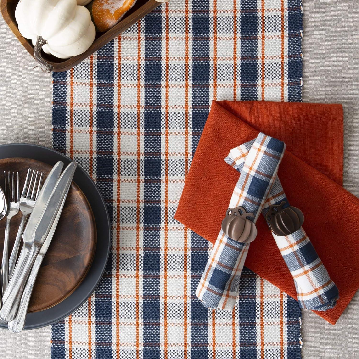 DII Autumn Farmhouse Plaid Napkin Set/6, 20x20"