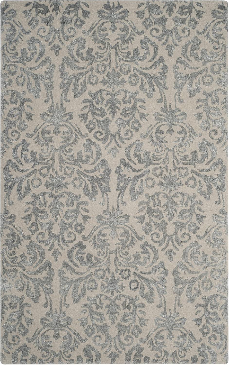 Bella BEL156 Hand Tufted Area Rug - Ivory/Silver - 5'x8' - Safavieh.