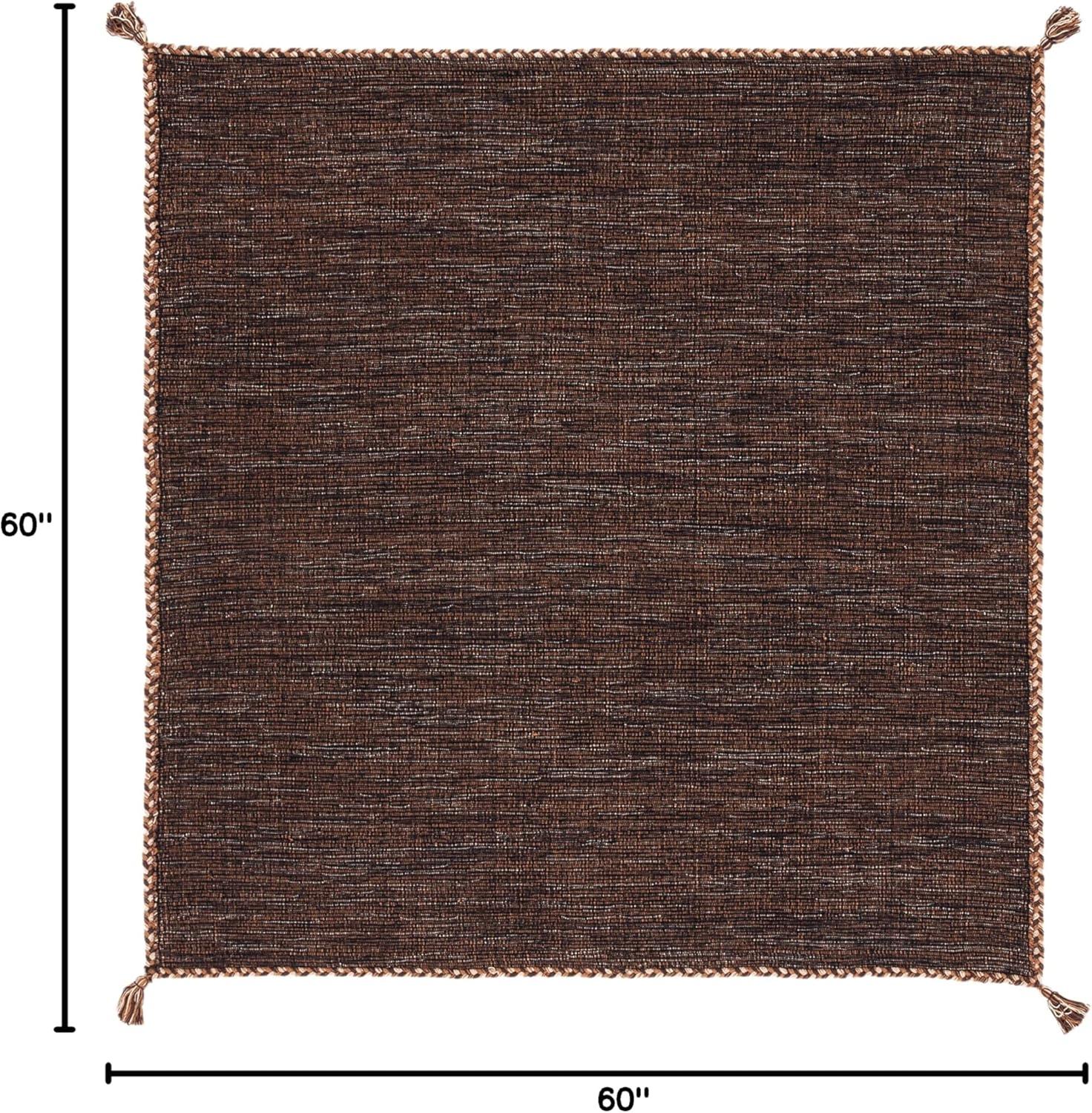 Montauk MTK150 Hand Woven Area Rug - Brown/Black - 5'x5' - Safavieh.