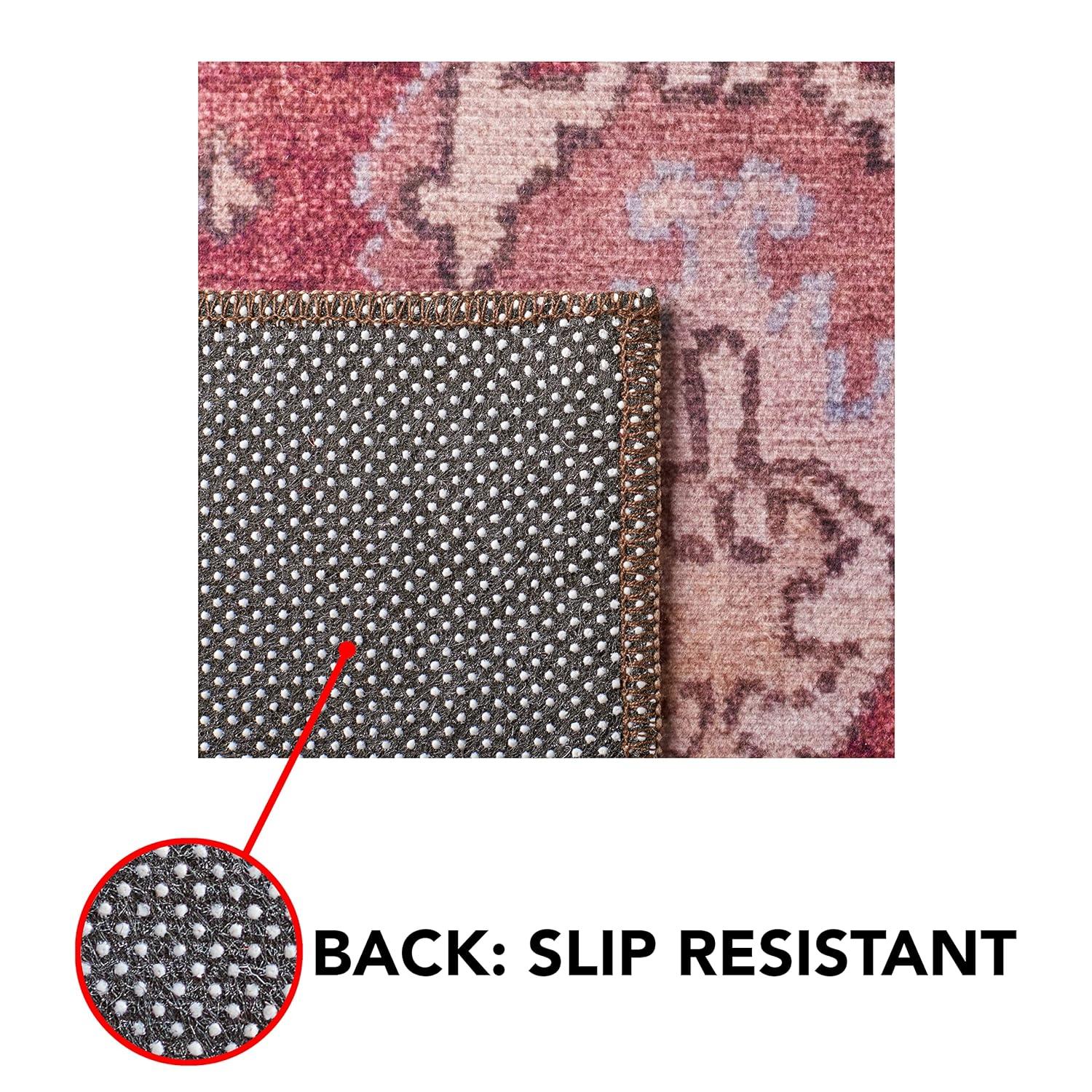Tucson TSN106 Power Loomed Machine Washable Area Rug - Red/Beige - 6'6"x9' - Safavieh.