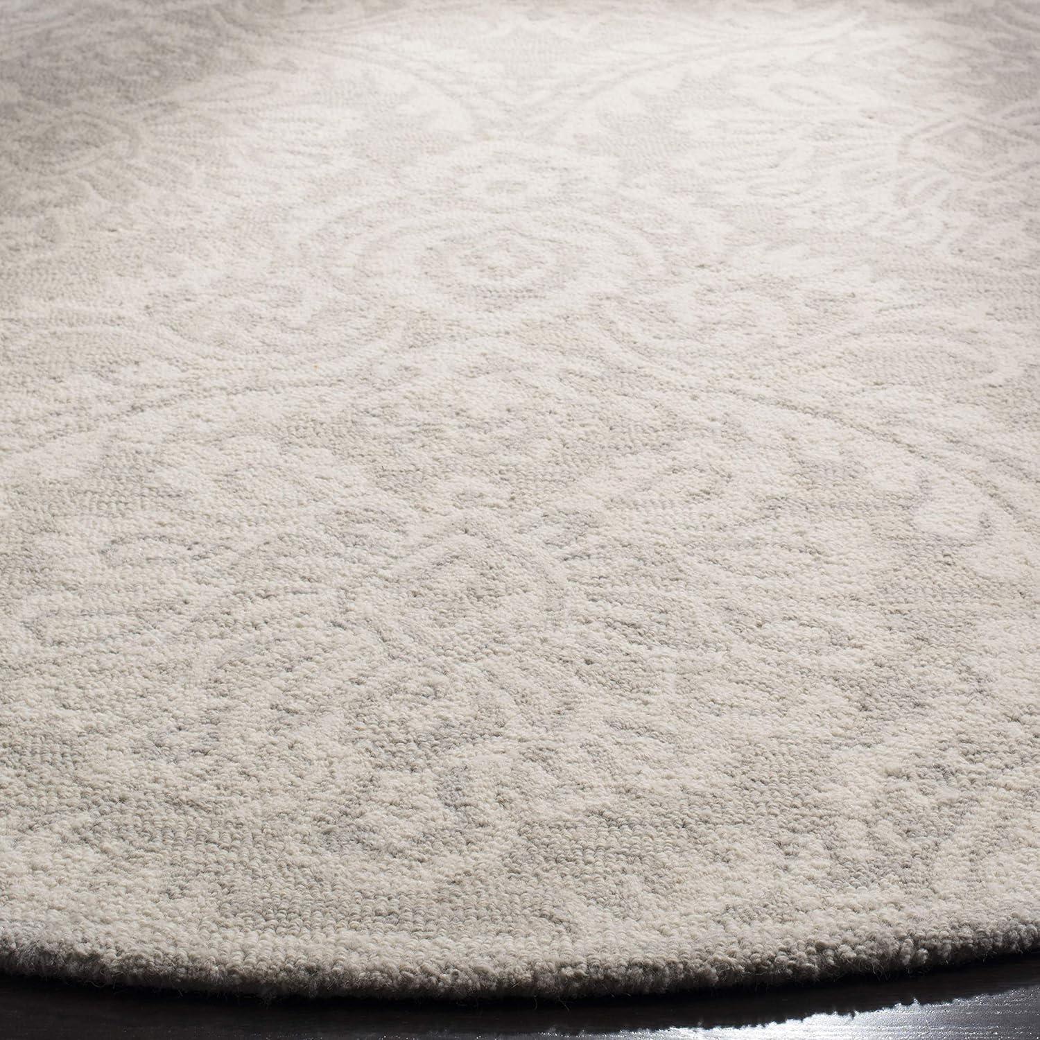 Tansy Handmade Wool Silver / Ivory Rug