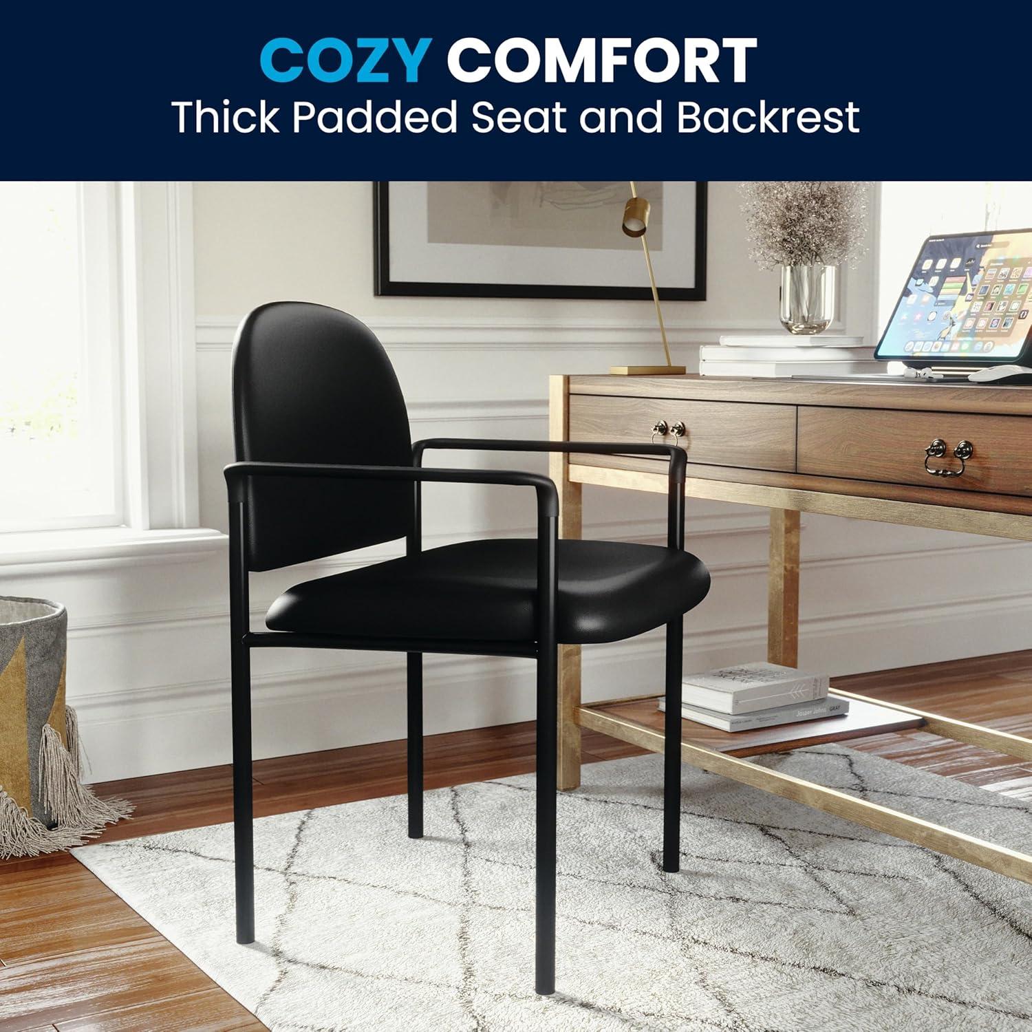 Prather Tania Comfort Vinyl Upholstered Stackable Side Reception Chair by Flash Furniture
