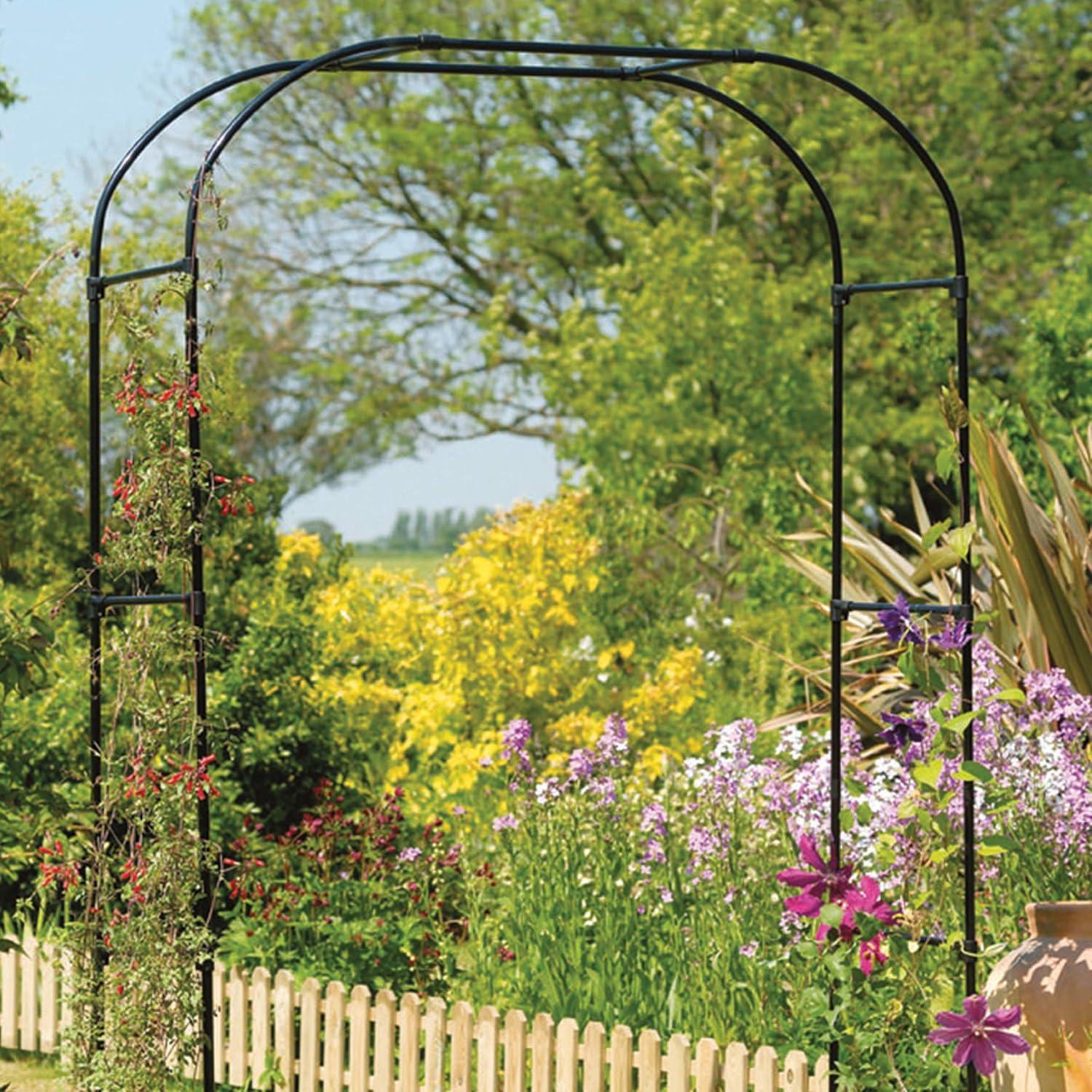 11'' W x 38'' D Metal Arbor in Black