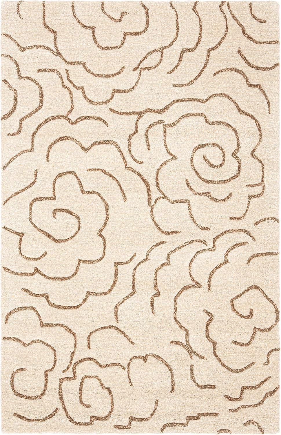 SAFAVIEH Soho Trinity Floral Wool Area Rug, Beige/Multi, 3'6" x 5'6"