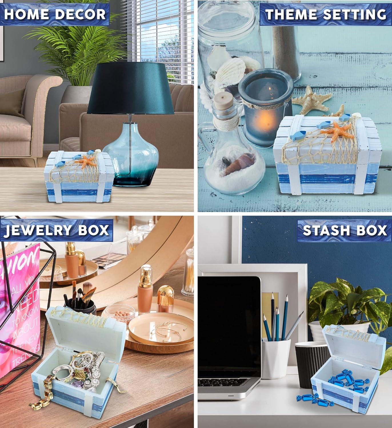 Puzzled Wooden Ocean Breeze Beach with Orange Starfish, 5 inch