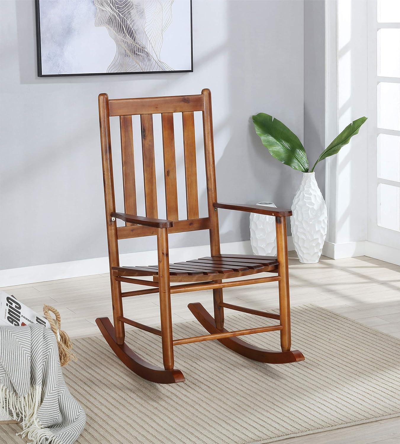 Annie Solid Wood Slat Back Wooden Rocking Accent Chair - Coaster