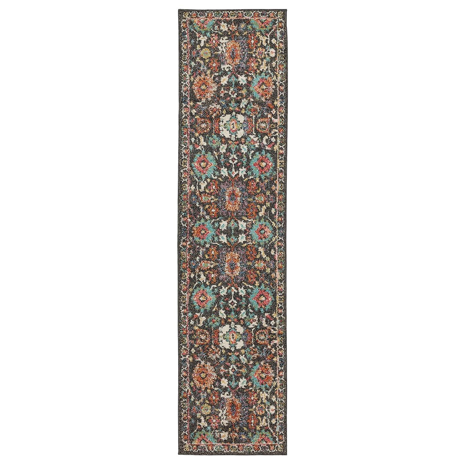 Norwood Multi-Color Synthetic 2' x 10' Non-Slip Runner Rug