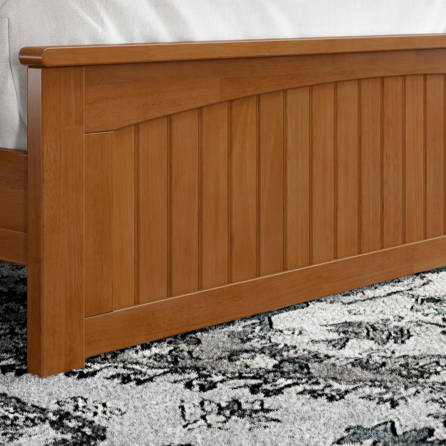 AFI Naples Queen Solid Wood Low Profile Platform Bed with Matching Footboard, Light Toffee