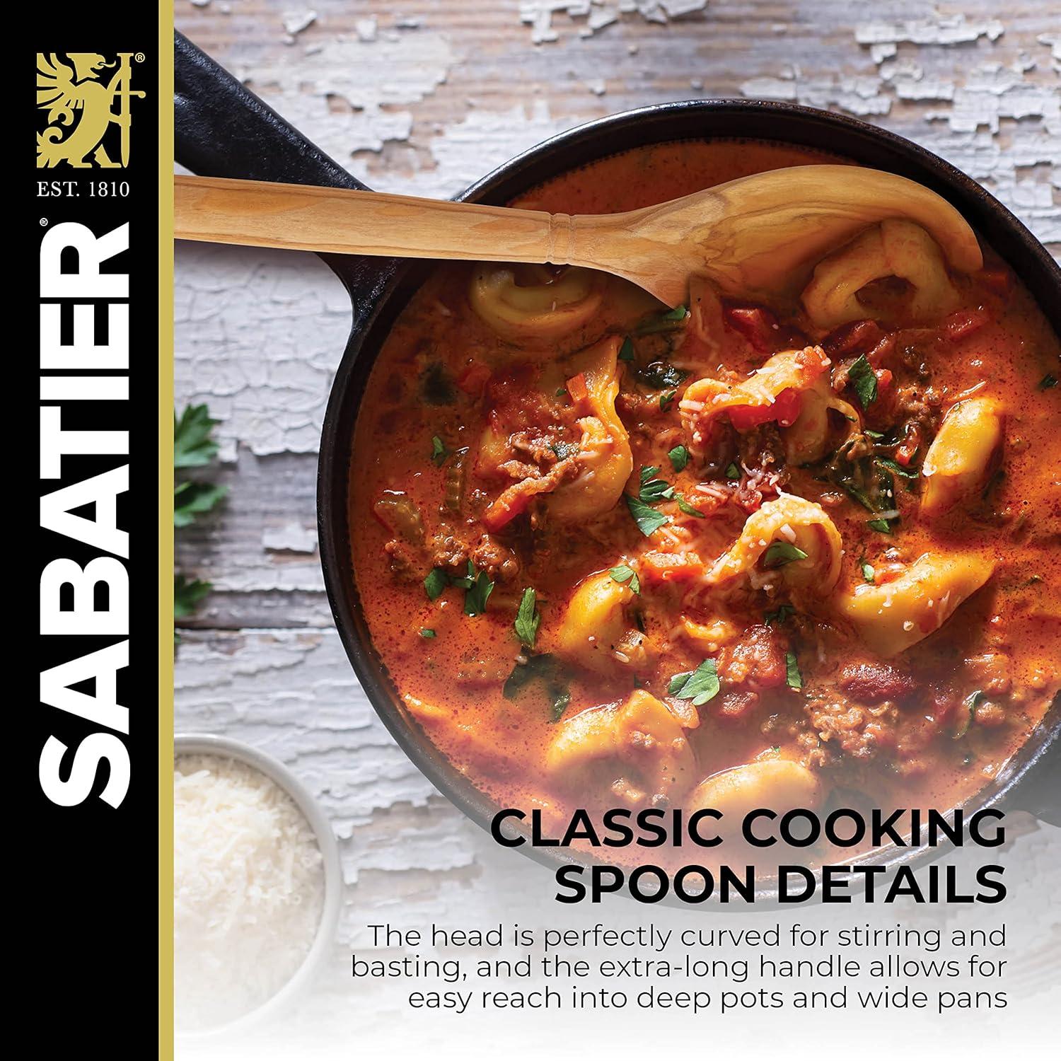 Handcrafted Olivewood Mixing Spoon with Unique Grain Patterns