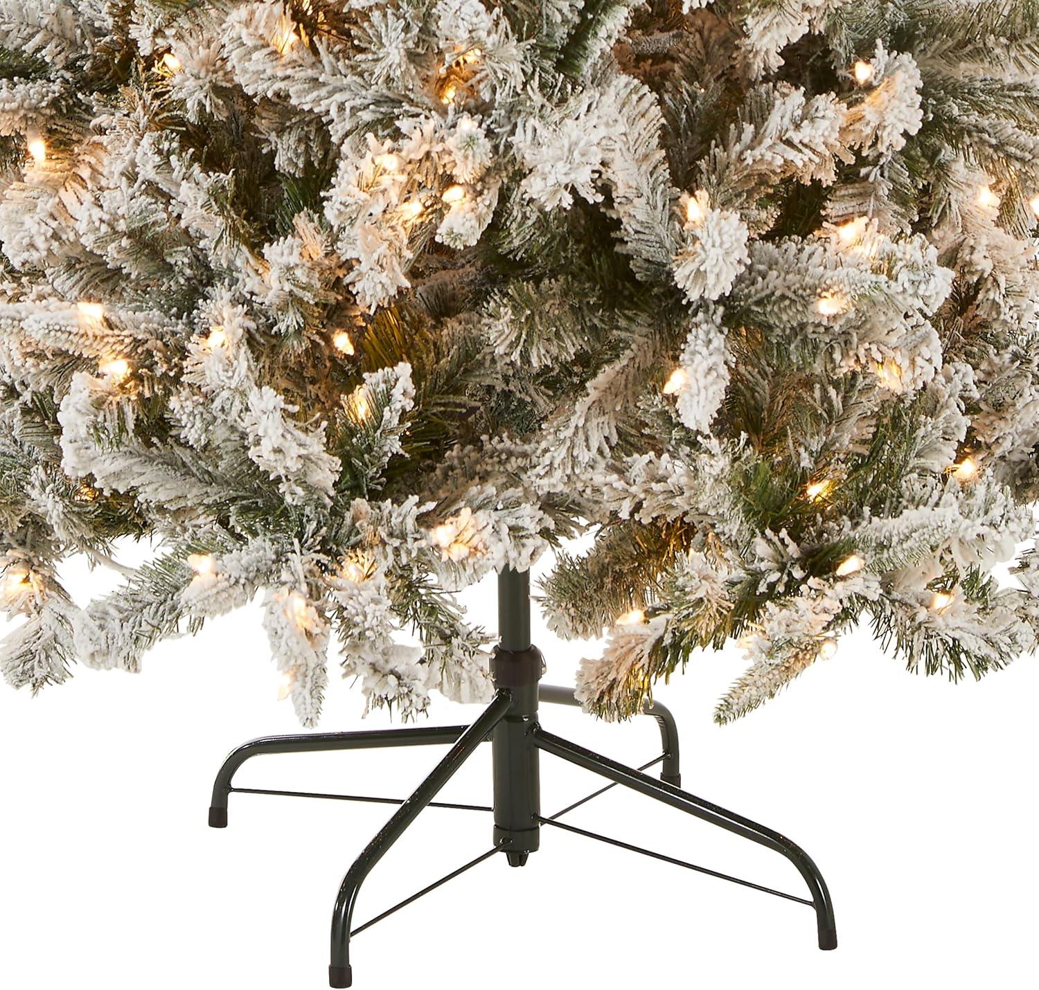 6.5' Prelit Snowy Mixed Pine Artificial Christmas Tree Clear Lights - National Tree Company