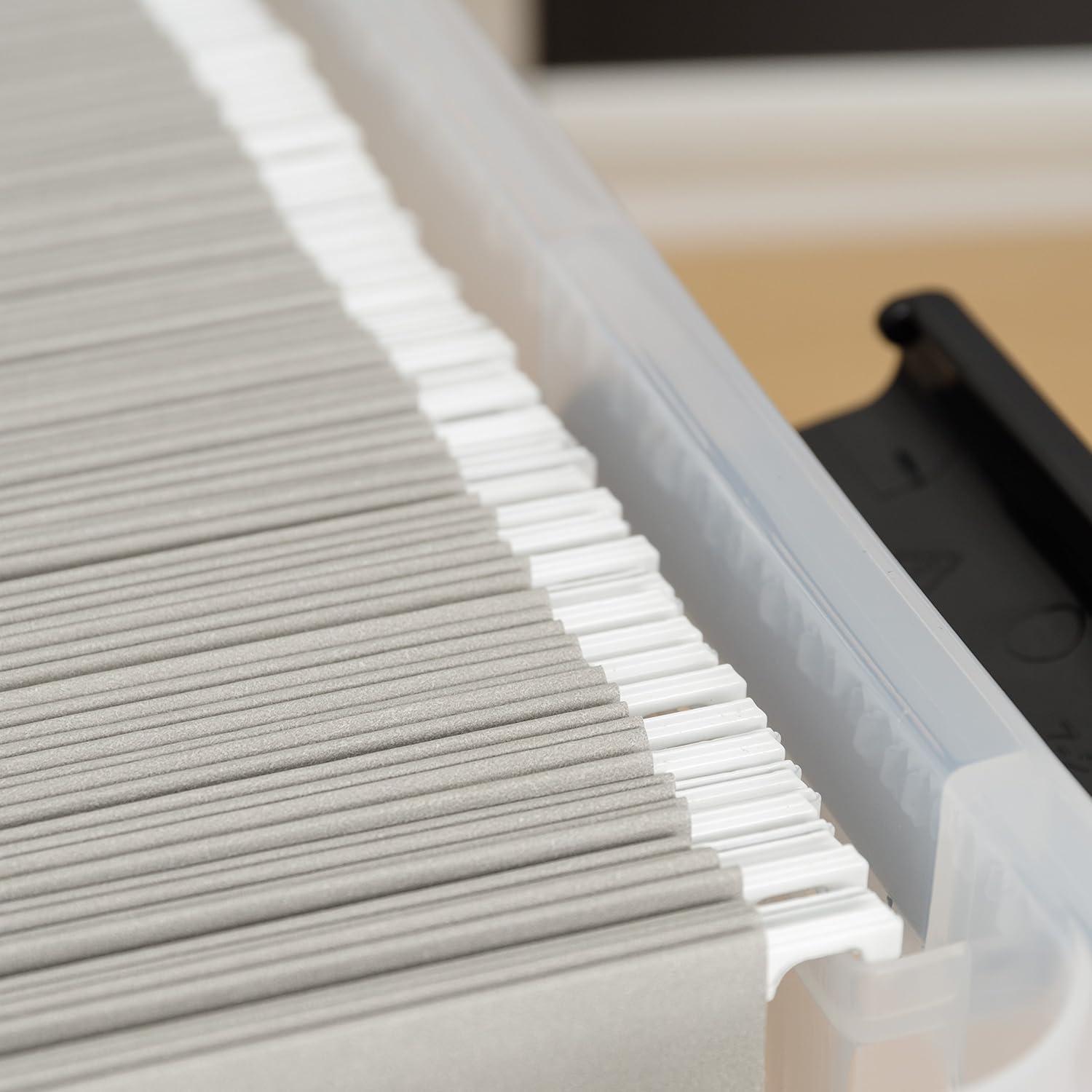 IRIS USA WeatherPro File Organizer Plastic File Box for Letter/Legal File, Clear, 32 Qt. 1Pack