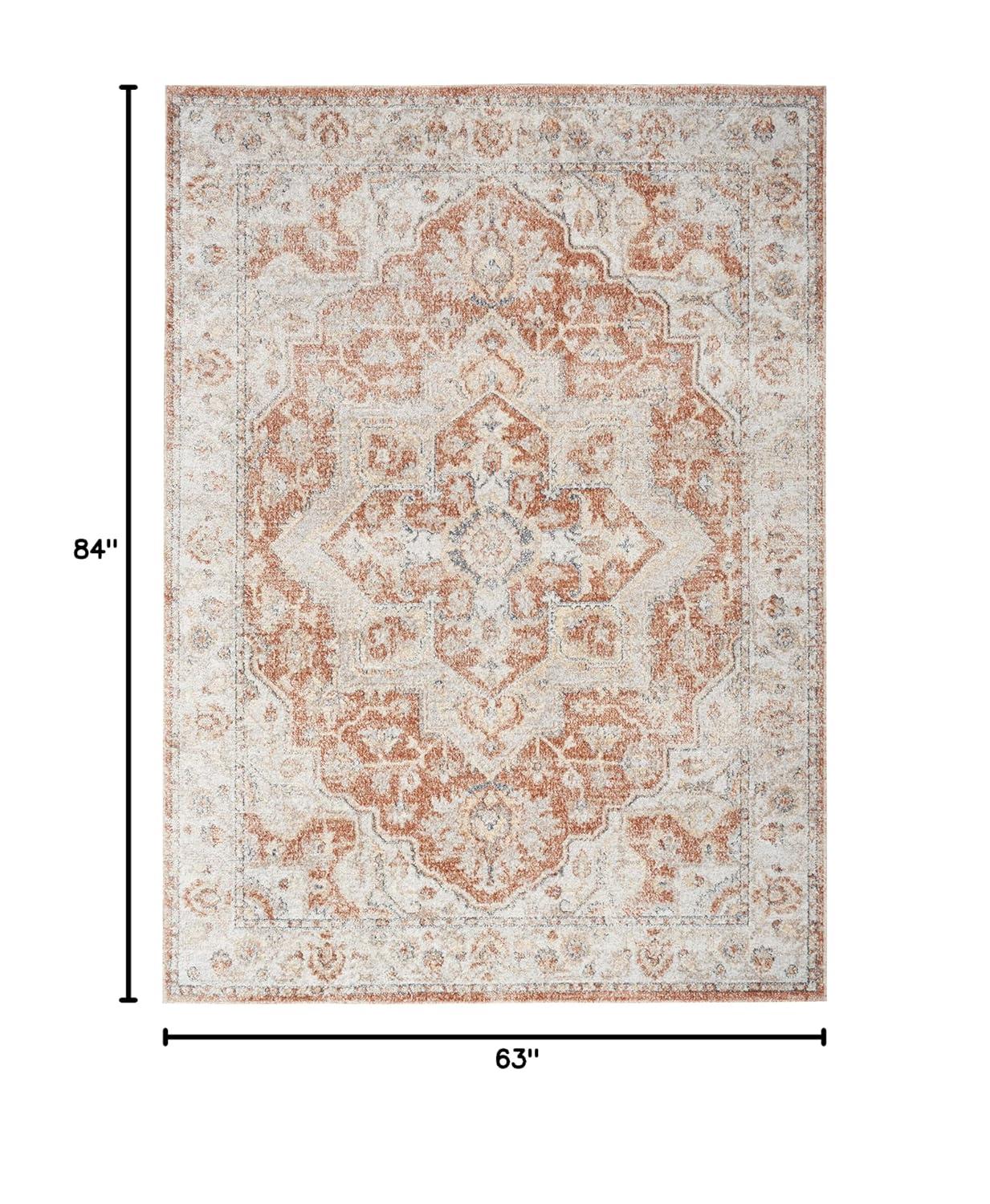 Nourison Astra Machine Washable Vintage Medallion Indoor Rug Gold/Multicolor 5'3" x 7'