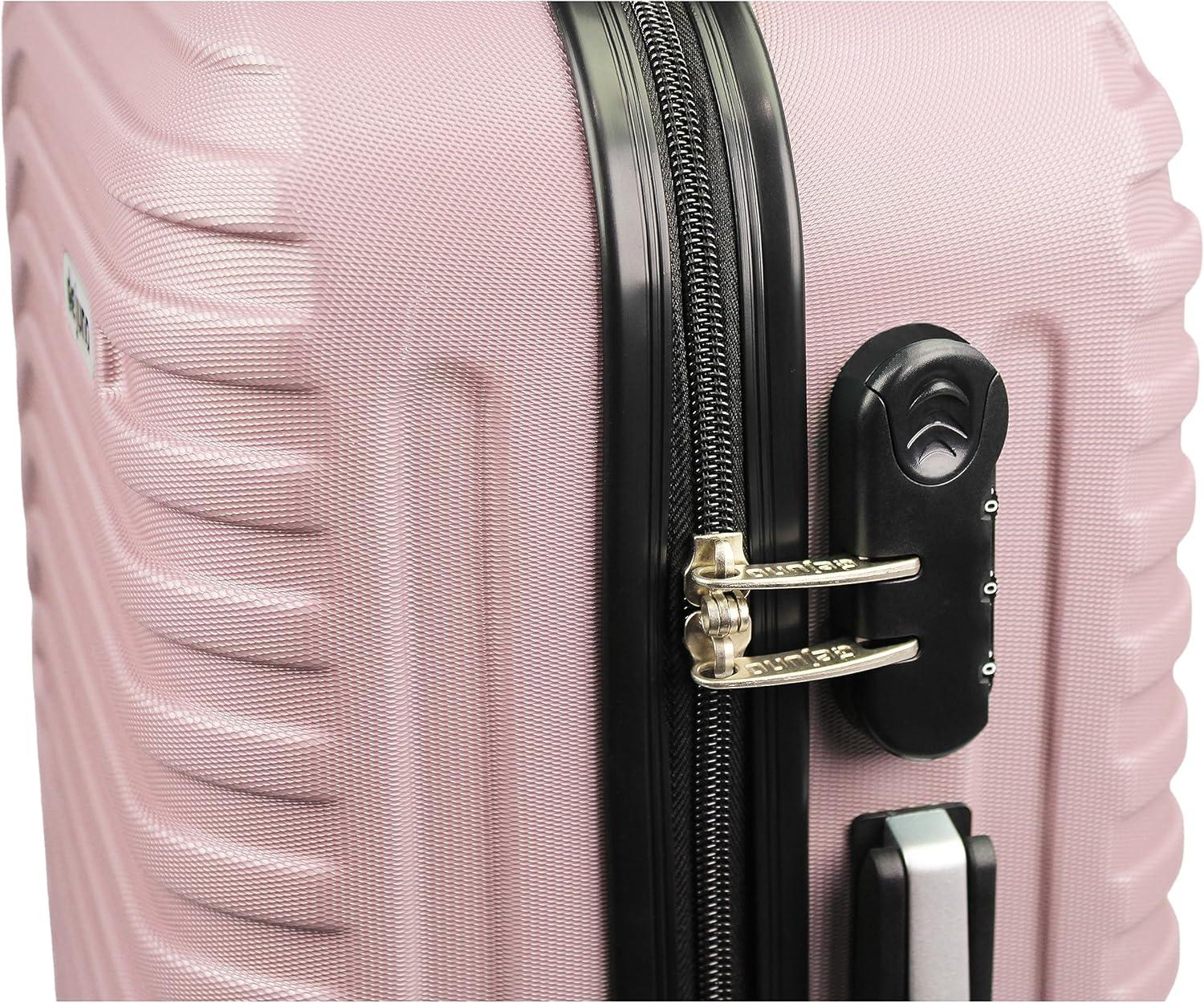Dejuno Craft Hardside 3-Piece Spinner Luggage Set - Blush
