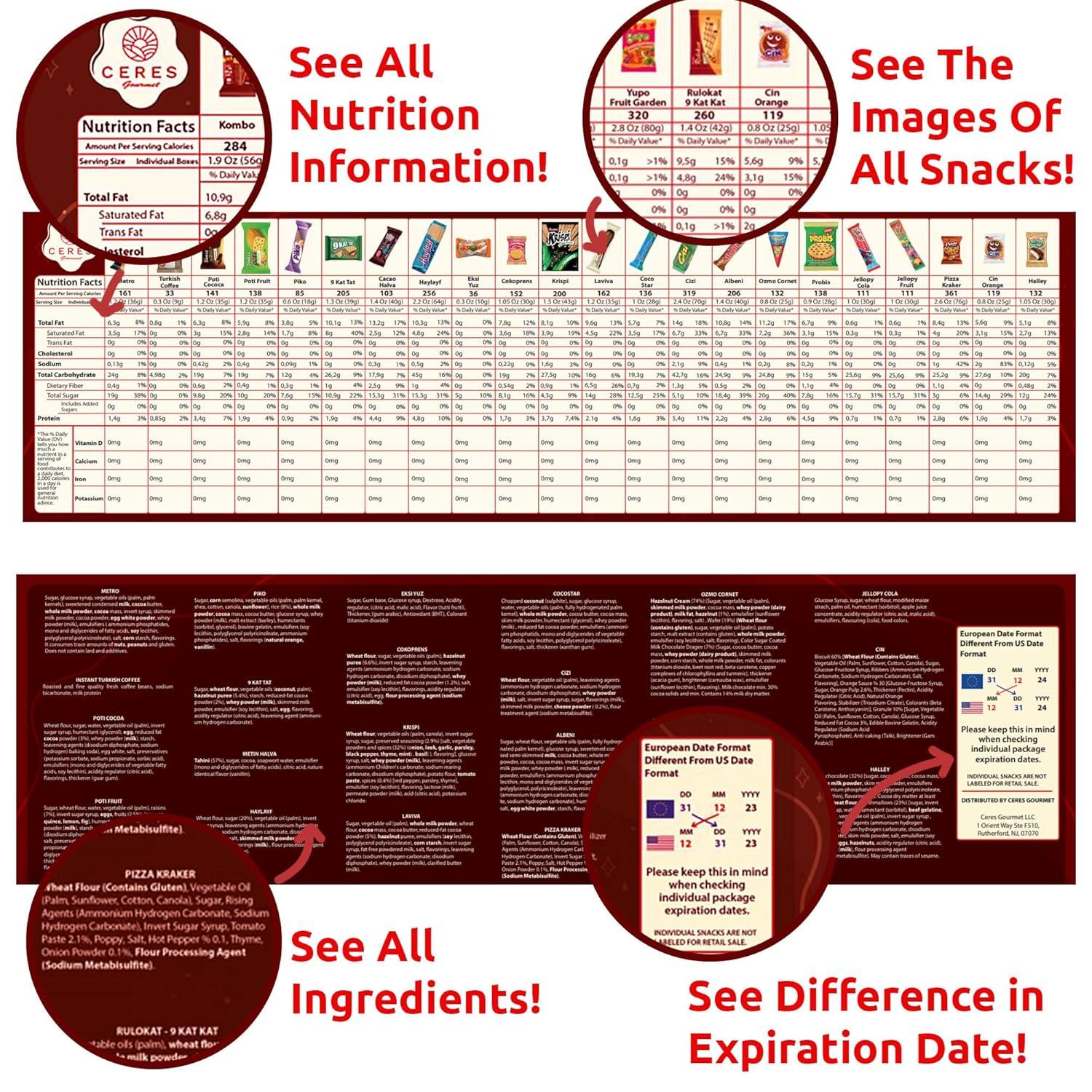 International Exotic Snack Box Variety Pack, 22 Count Premium Foreign Rare Snack Food Gifts with Suprise Item for Fun, Mystery Box of Snacks, European Snacks for Adults and Kids for Christmas Thanksgiving and More