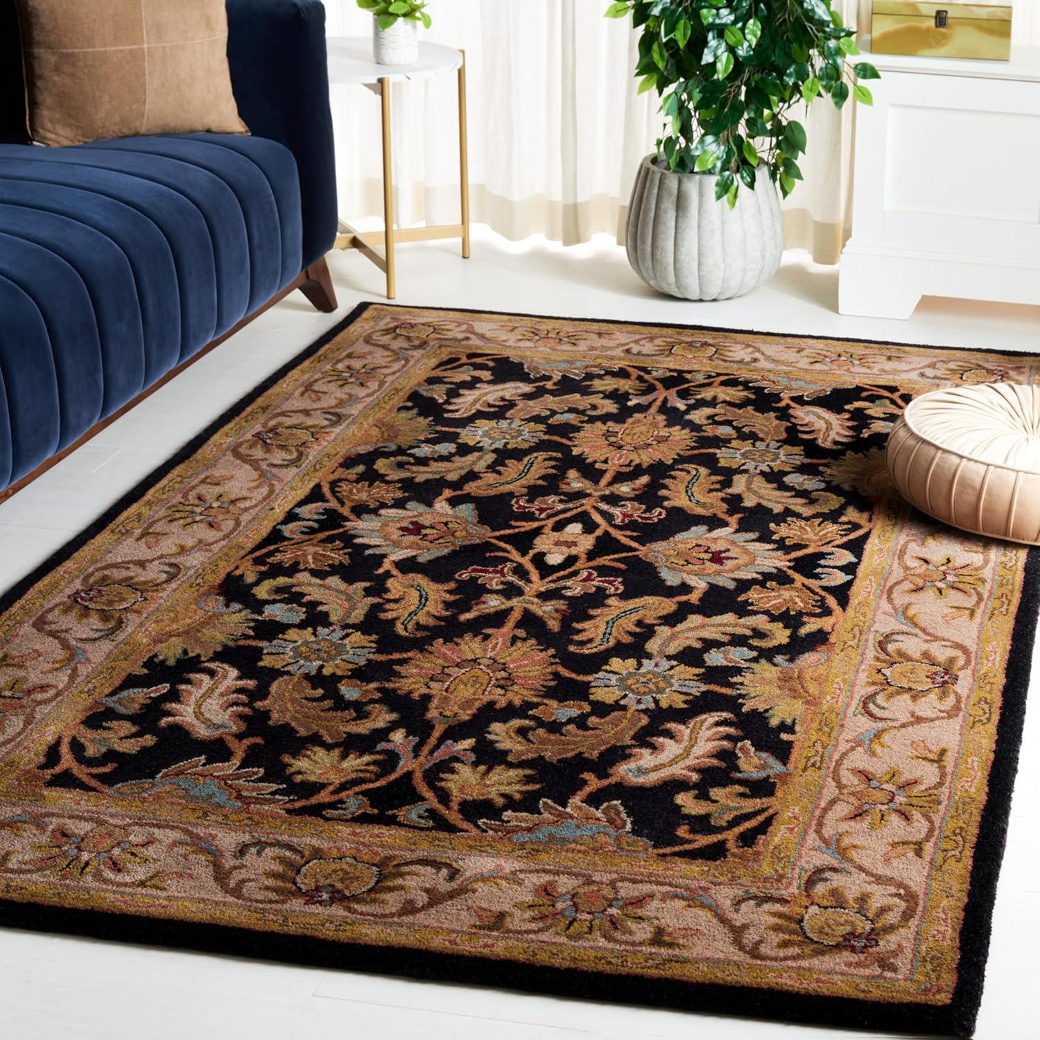 Heritage HG628 Hand Tufted Area Rug - Dark Green/Gold - 4'x6' - Safavieh.