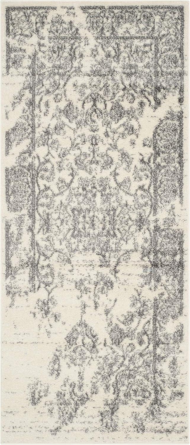 Adirondack ADR101 Power Loomed Runner Rug - Ivory/Silver - 2'6"x10' - Safavieh.