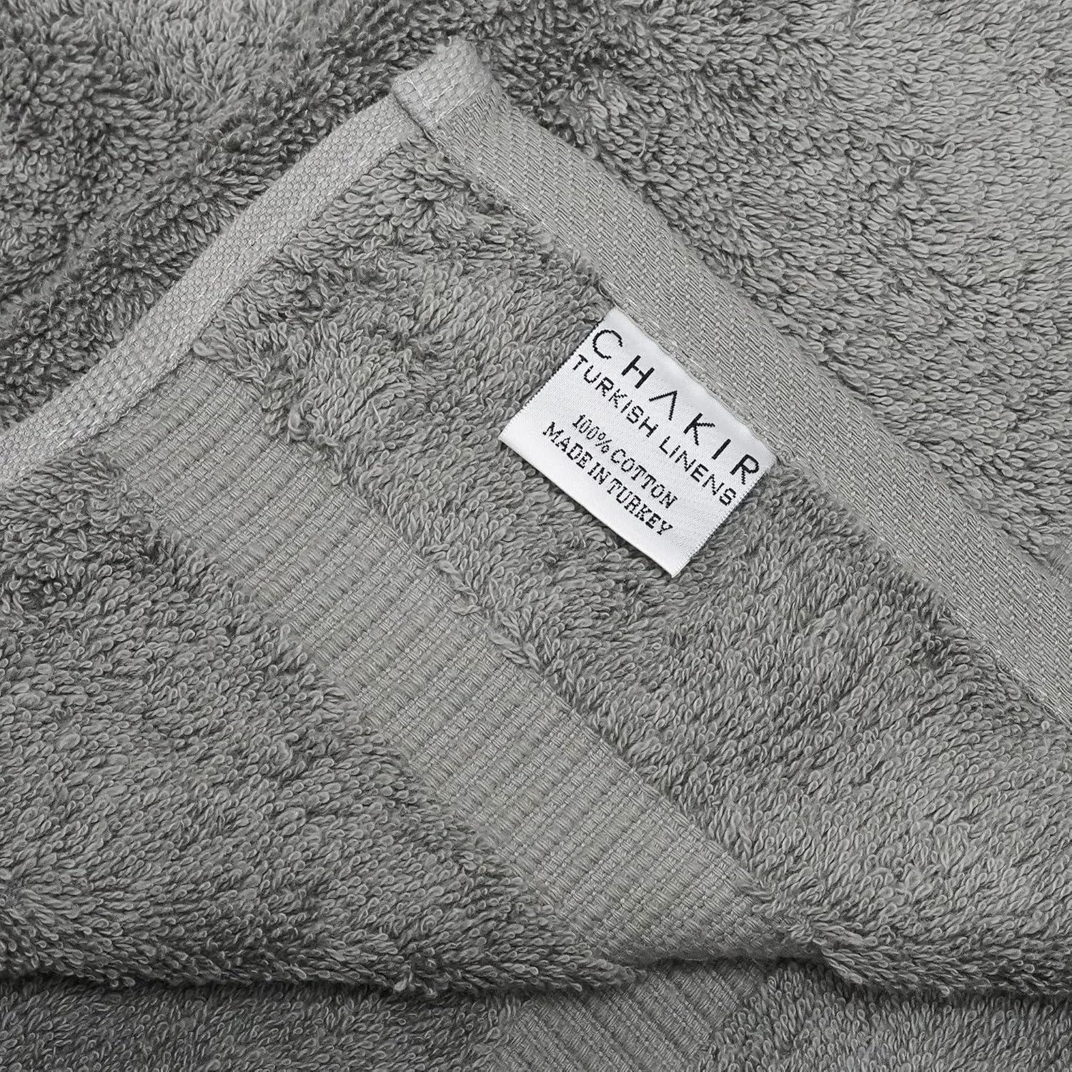 Oversized Gray Turkish Cotton Bath Towels Set