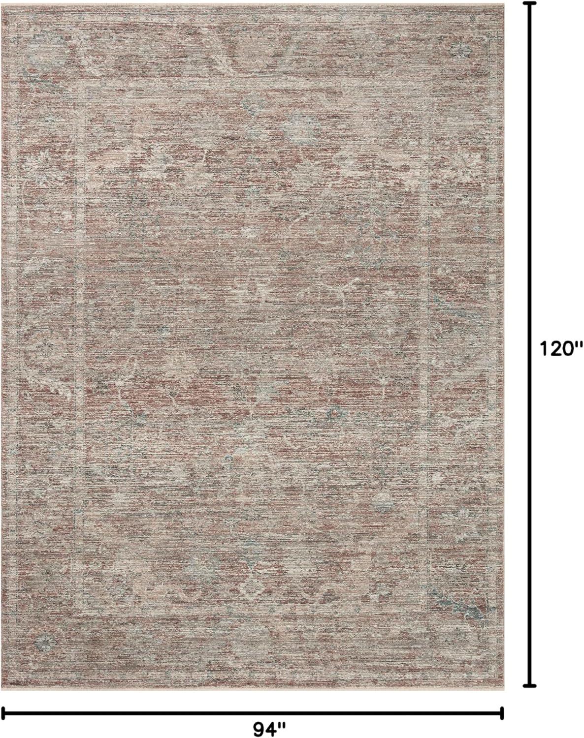 Millie Brick and Fog Floral 8' x 10' Synthetic Area Rug