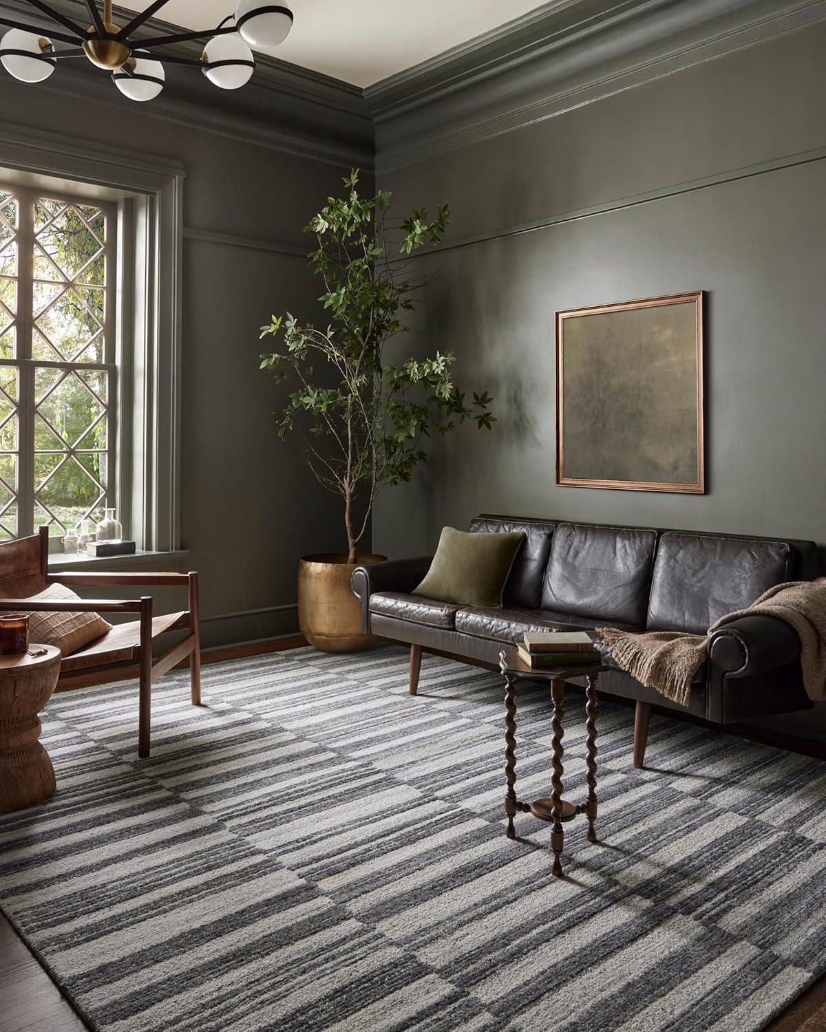 Magnolia Home by Joanna Gaines x Loloi Rae Charcoal / Mist Area Rug