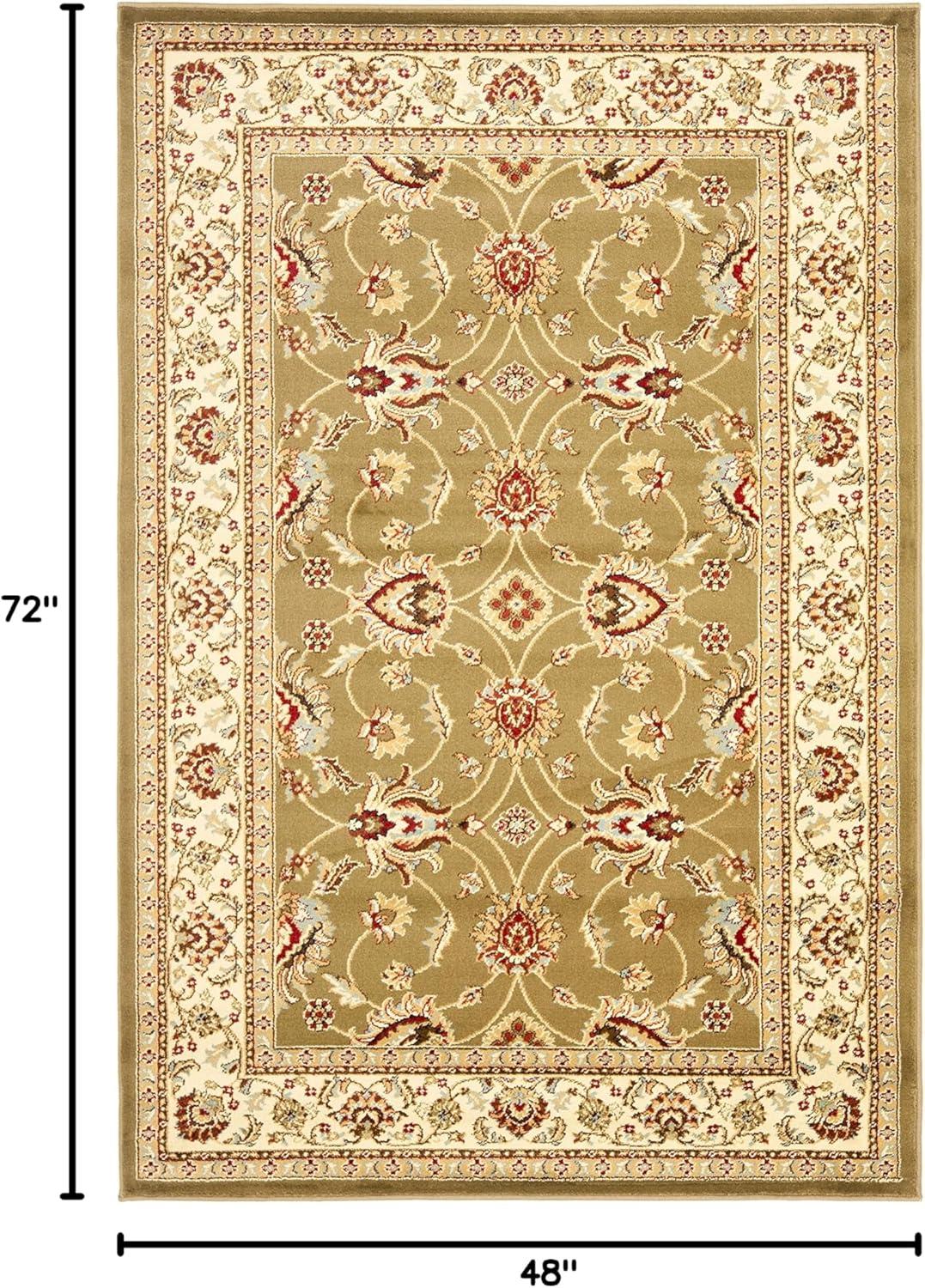 Lyndhurst LNH553 Power Loomed Area Rug - Green/Ivory - 4'x6' - Safavieh.