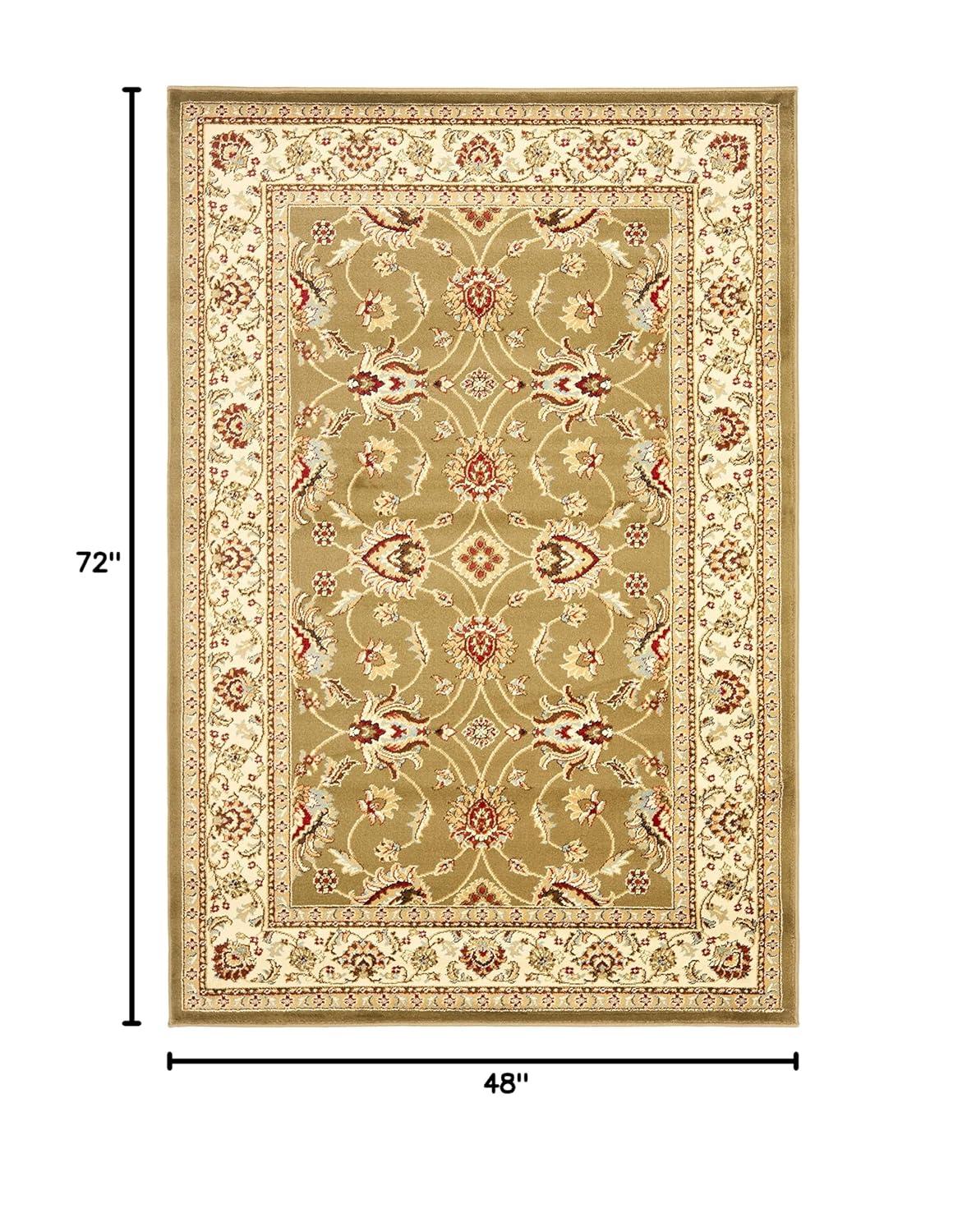 Lyndhurst LNH553 Power Loomed Area Rug - Green/Ivory - 4'x6' - Safavieh