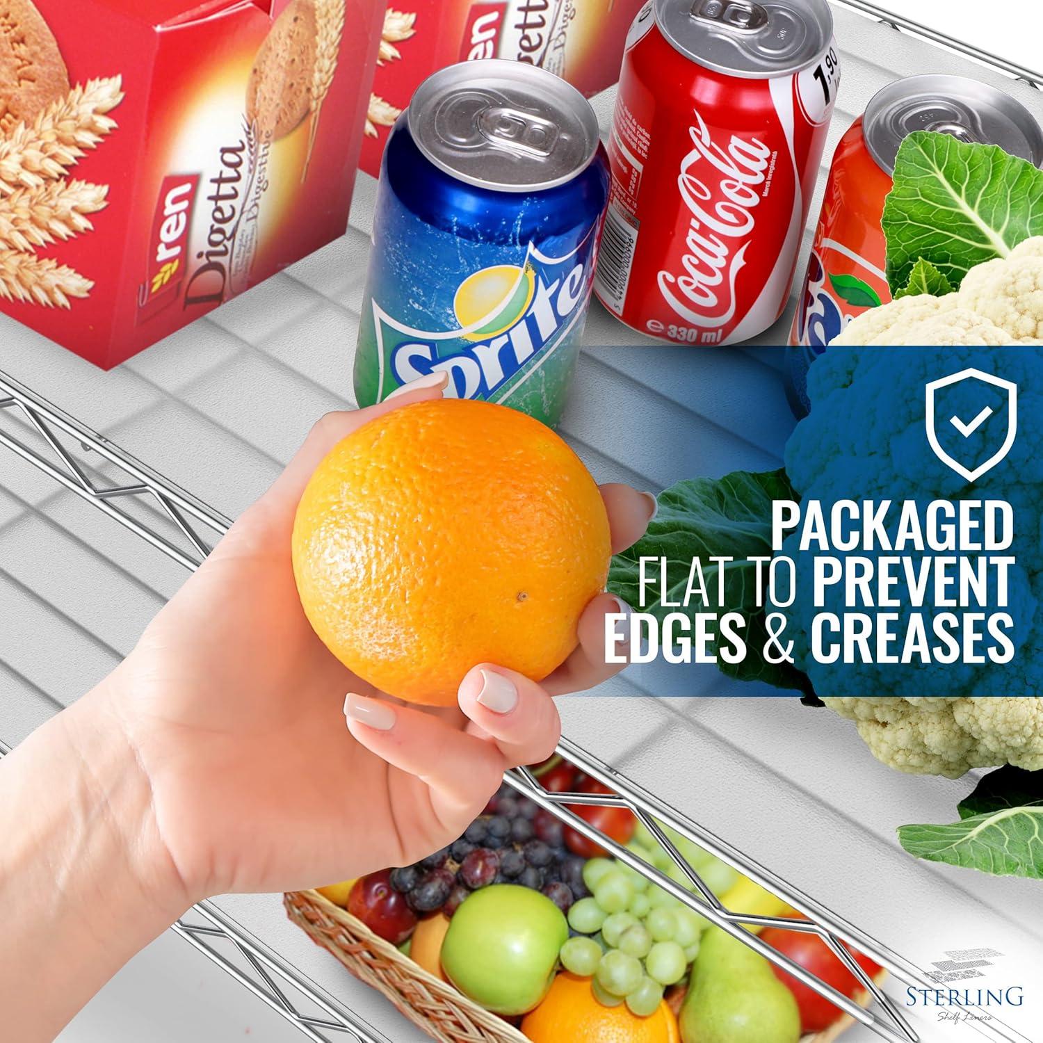 Shelf Liners for Wire Shelf System - Set of 5 in Graphite - 13.4 x 23.2 inch - Plastic Wire Shelving Shelf Mats