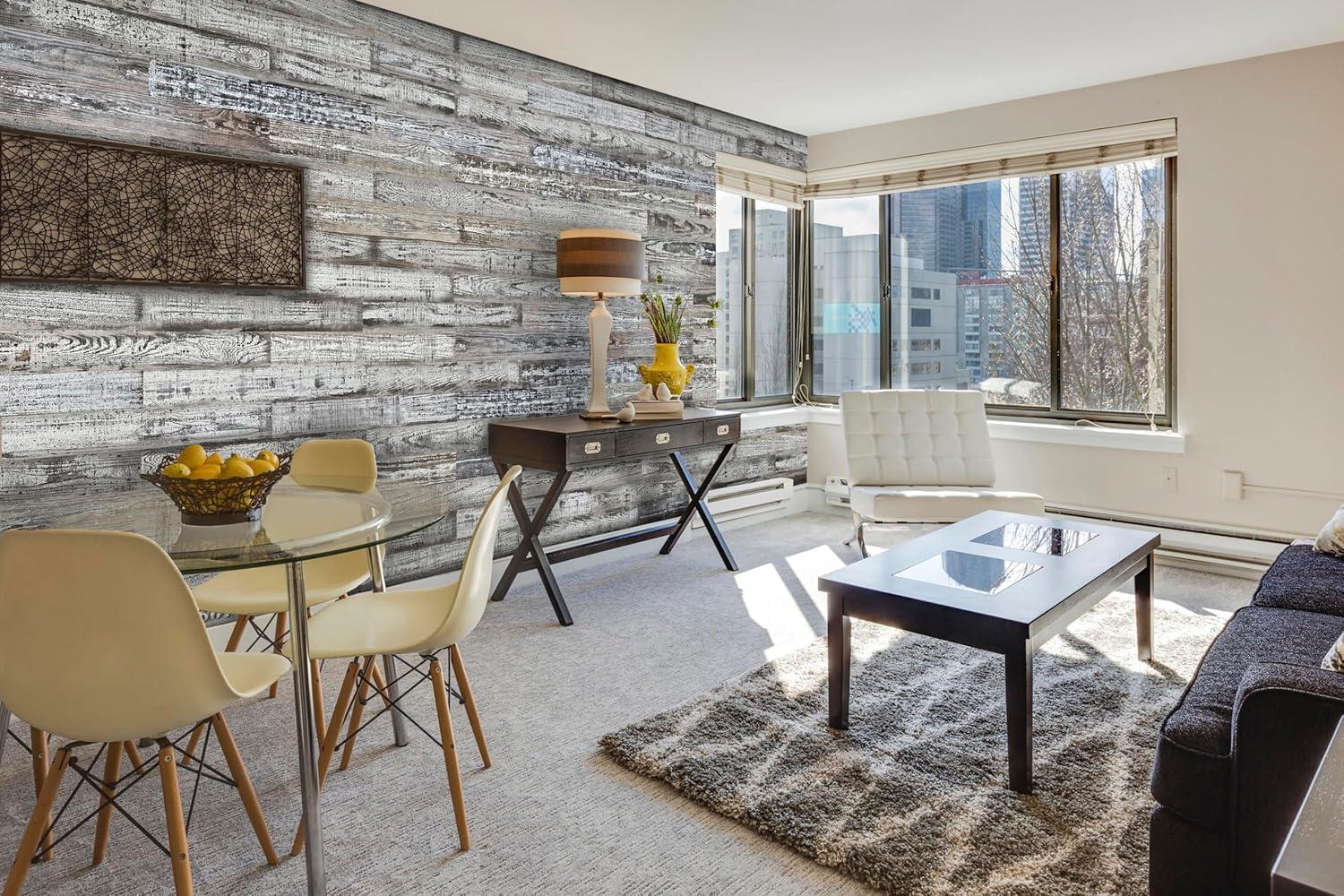 HomeRoots Thermo-Treated 1/4 x 5 in. x 4 ft. Barn Wood Wall Planks (10 sq. ft. 6-Pack)