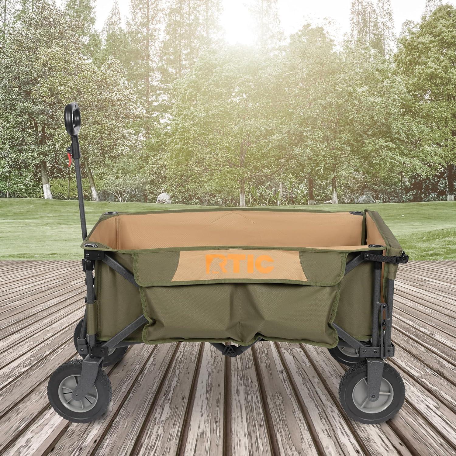 RTIC Ultra-Tough Wagon Folding Utility Cart with All-Terrain Wheels, Foldable, Portable, Collapsible, Push Pull Cart for Camping, Beach, Garden, Outdoor, Sports, 250 Lbs Capacity, Trailblazer