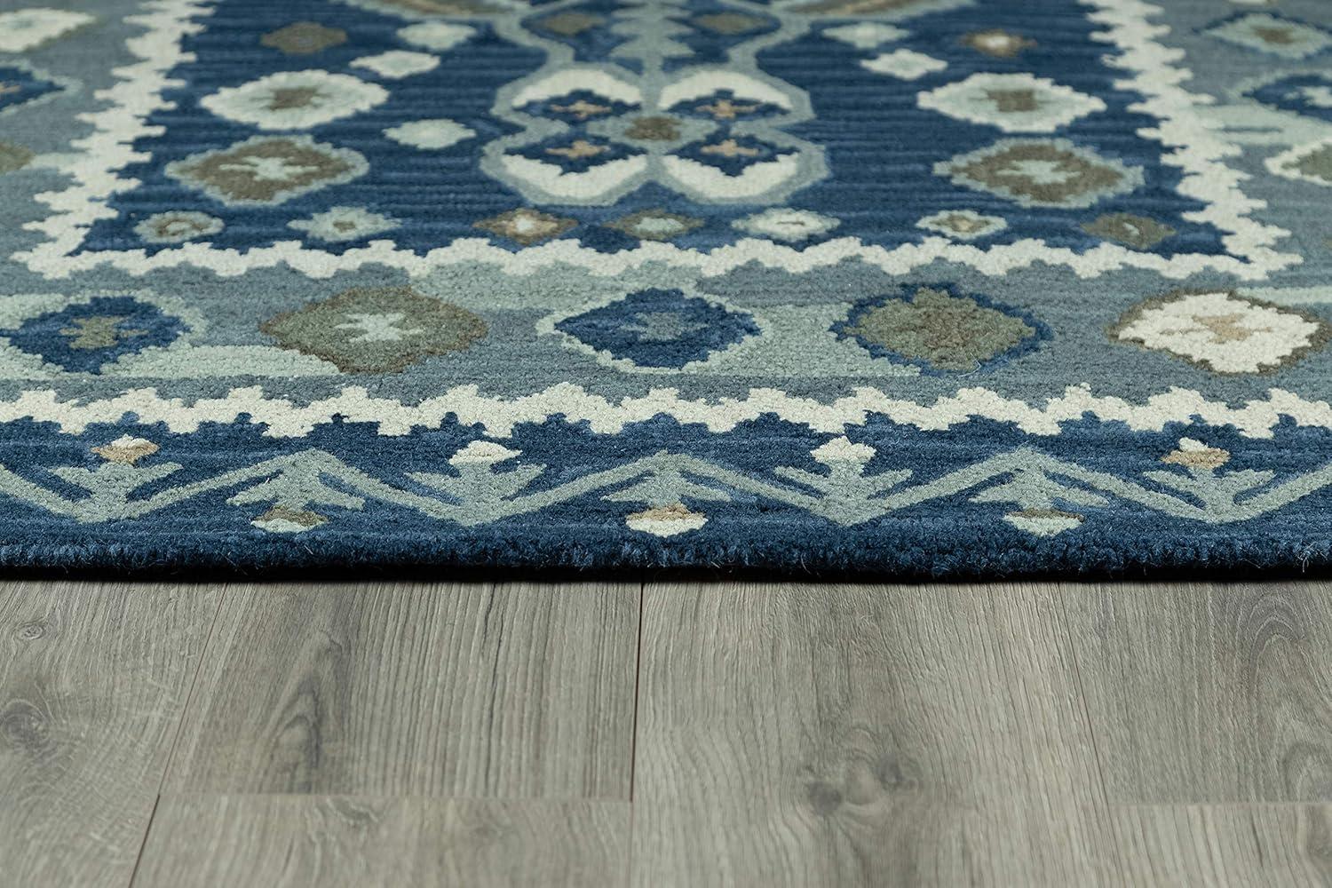 Tangier Blue Hand-Tufted Wool 8' x 11' Area Rug