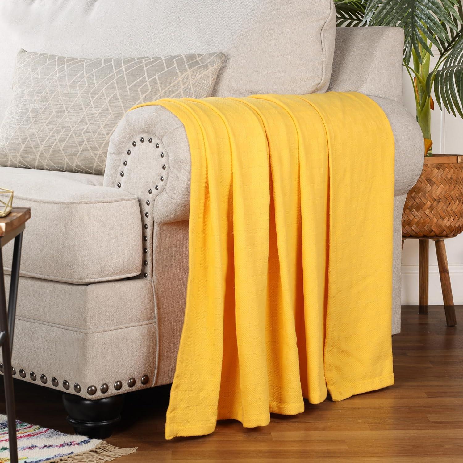 Gold King Cotton Basketweave All-Season Blanket